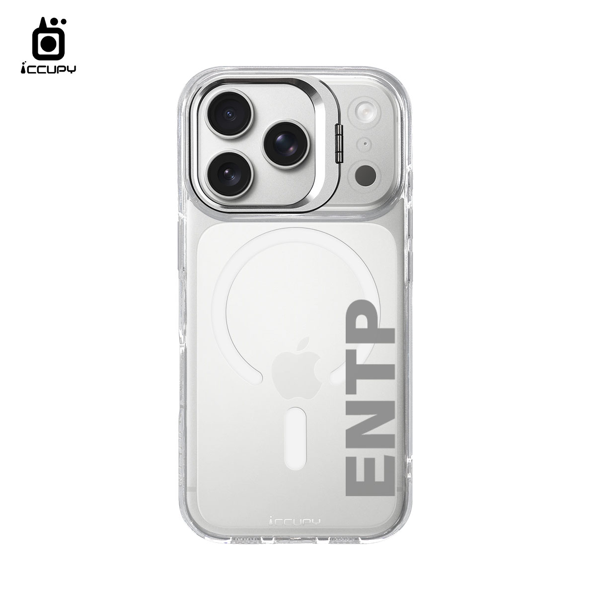 【MBTI｜字母系列-ENTP 評論家(灰色)】防摔立架手機殼(透明) For iPhone 17 Pro 6.3吋