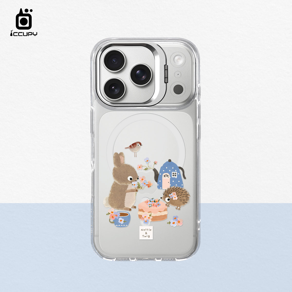 【森森物語|兔兔好朋友午茶時光】防摔立架手機殼(透明) For iPhone 17 Pro 6.3吋