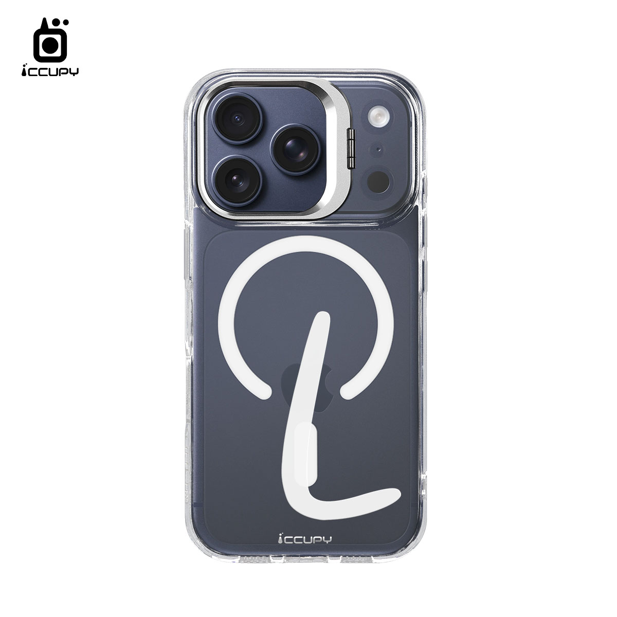 【個性字母L｜白字】防摔立架手機殼(透明) For iPhone 17 Pro 6.3吋