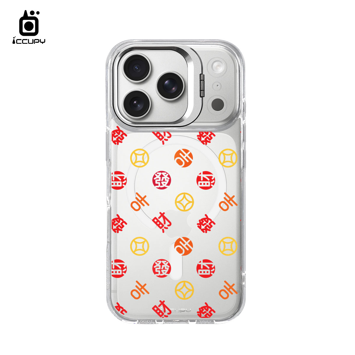 【富貴範-紅黃】防摔立架手機殼(透明) For iPhone 17 Pro 6.3吋