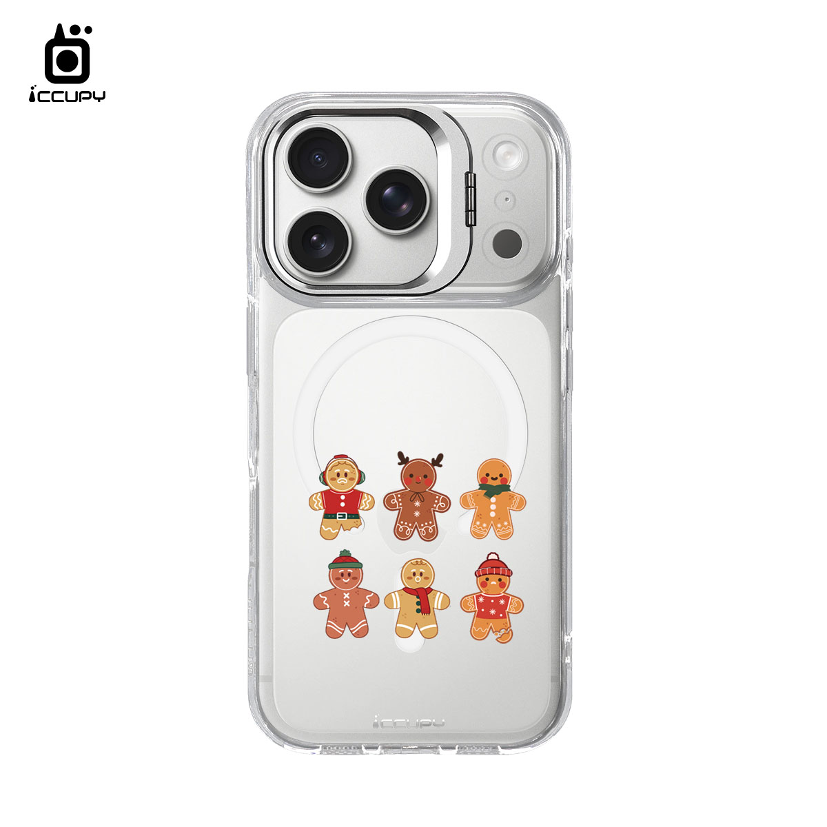 【可愛薑餅人】防摔立架手機殼(透明) For iPhone 17 Pro 6.3吋