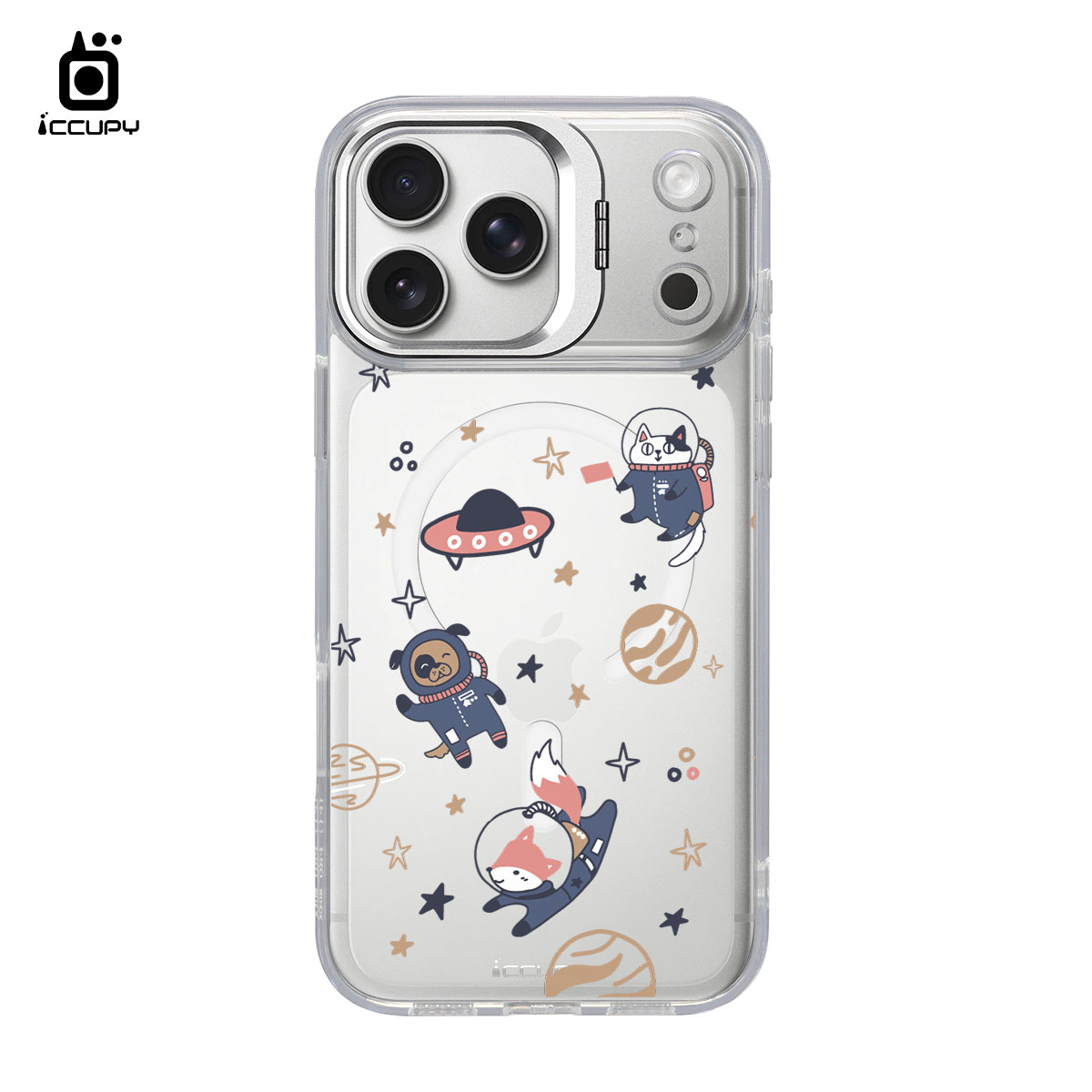 【可愛童話星球動物】防摔立架手機殼(透明) For iPhone 17 Pro Max 6.9吋