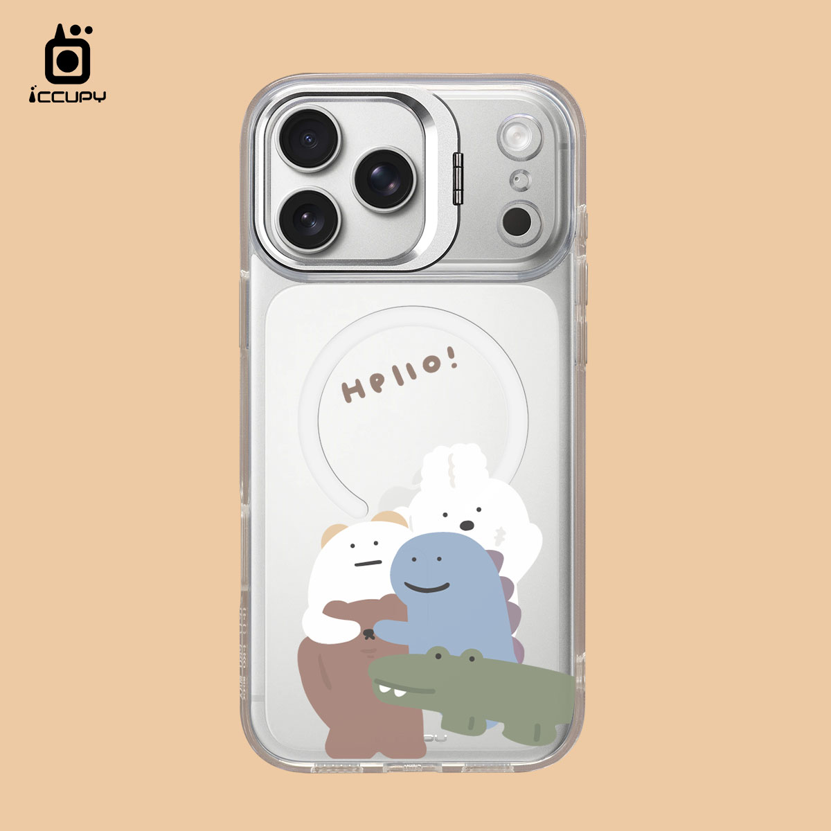 【懶懶怪｜HELLO】防摔立架手機殼(透明) For iPhone 17 Pro Max 6.9吋