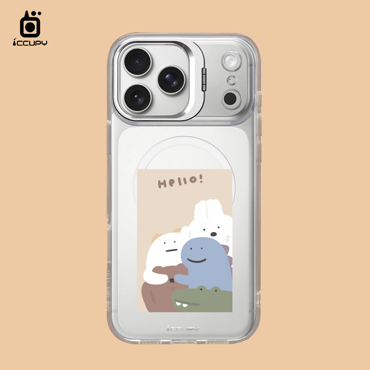 【懶懶怪｜HELLO2】防摔立架手機殼(透明) For iPhone 17 Pro Max 6.9吋