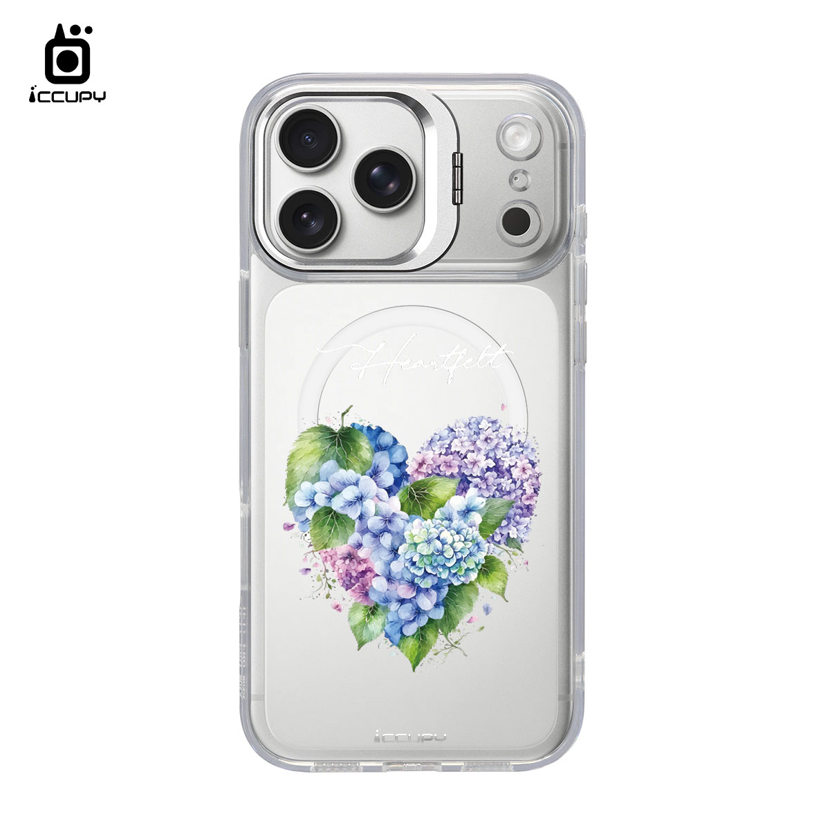 【浪漫花卉|繡球花2】防摔立架手機殼(透明) For iPhone 17 Pro Max 6.9吋