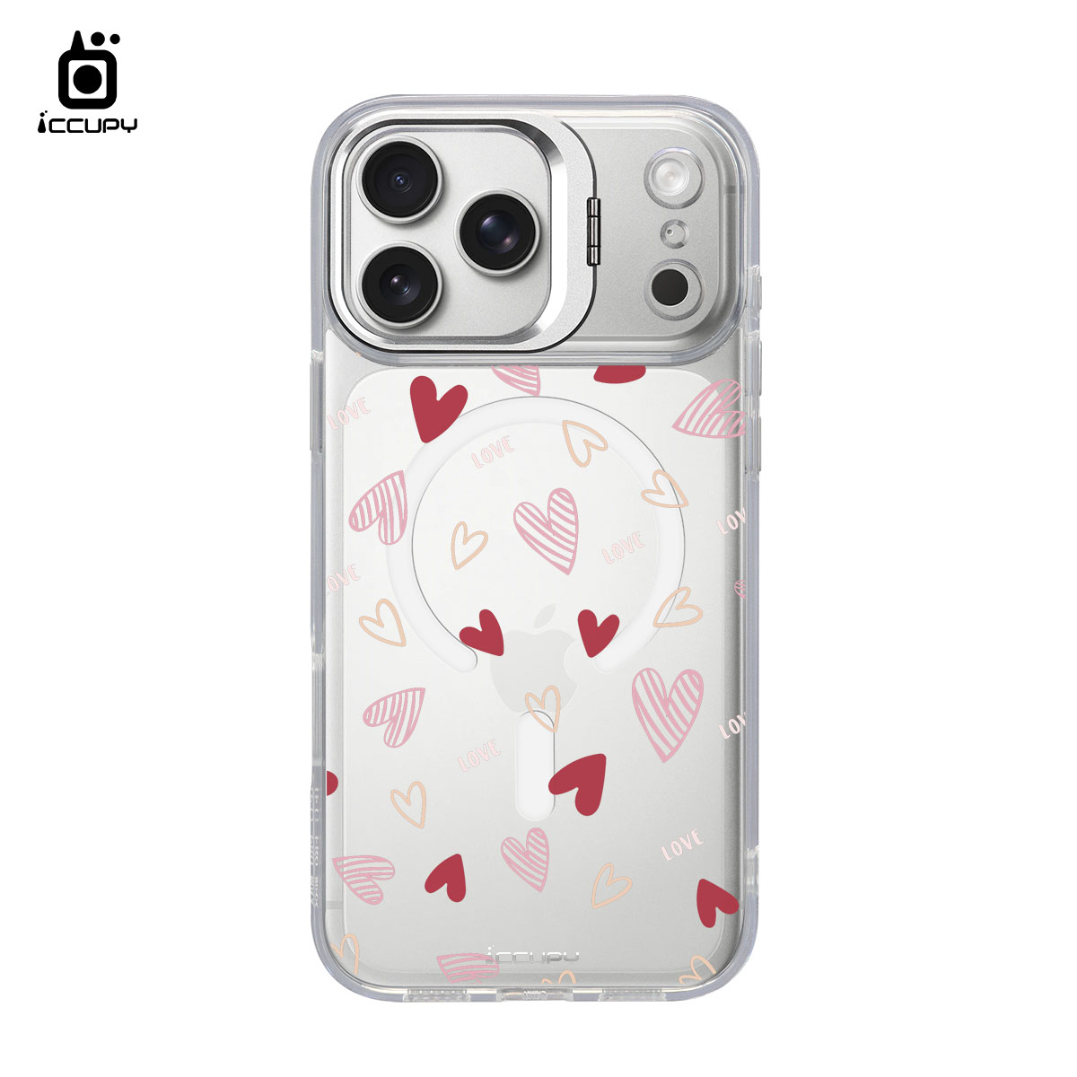 【愛心】防摔立架手機殼(透明) For iPhone 17 Pro Max 6.9吋