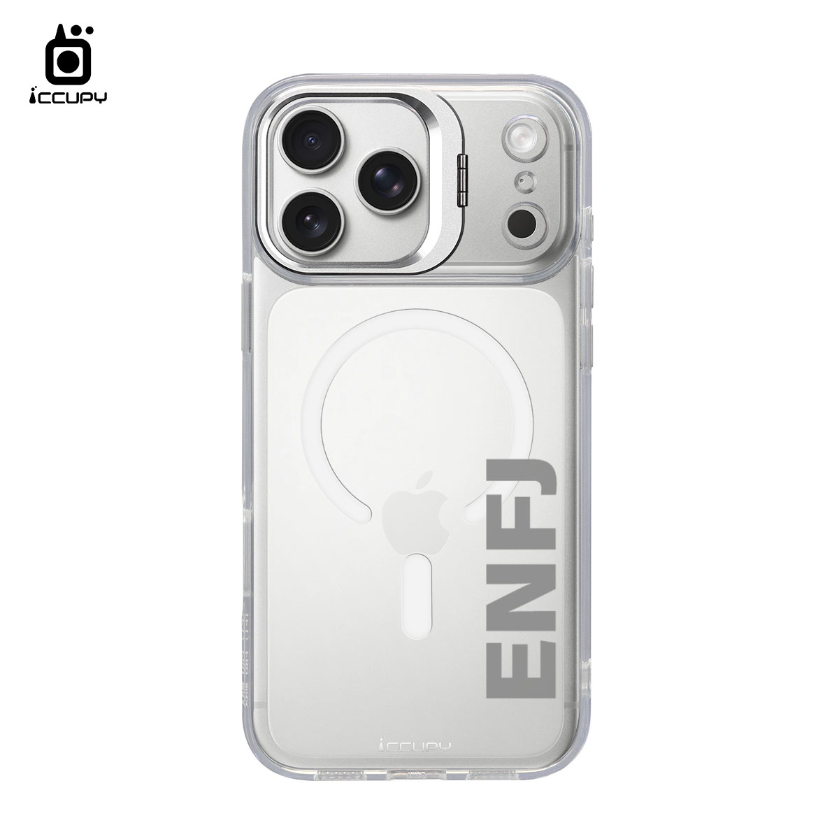 【MBTI｜字母系列-ENFJ 主人公(灰色)】防摔立架手機殼(透明) For iPhone 17 Pro Max 6.9吋