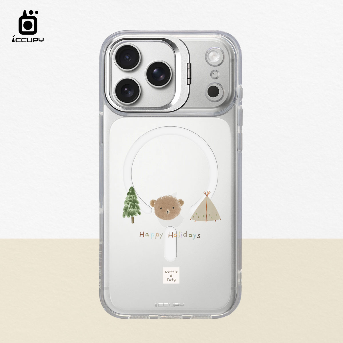 【森森物語｜露營小熊】防摔立架手機殼(透明) For iPhone 17 Pro Max 6.9吋