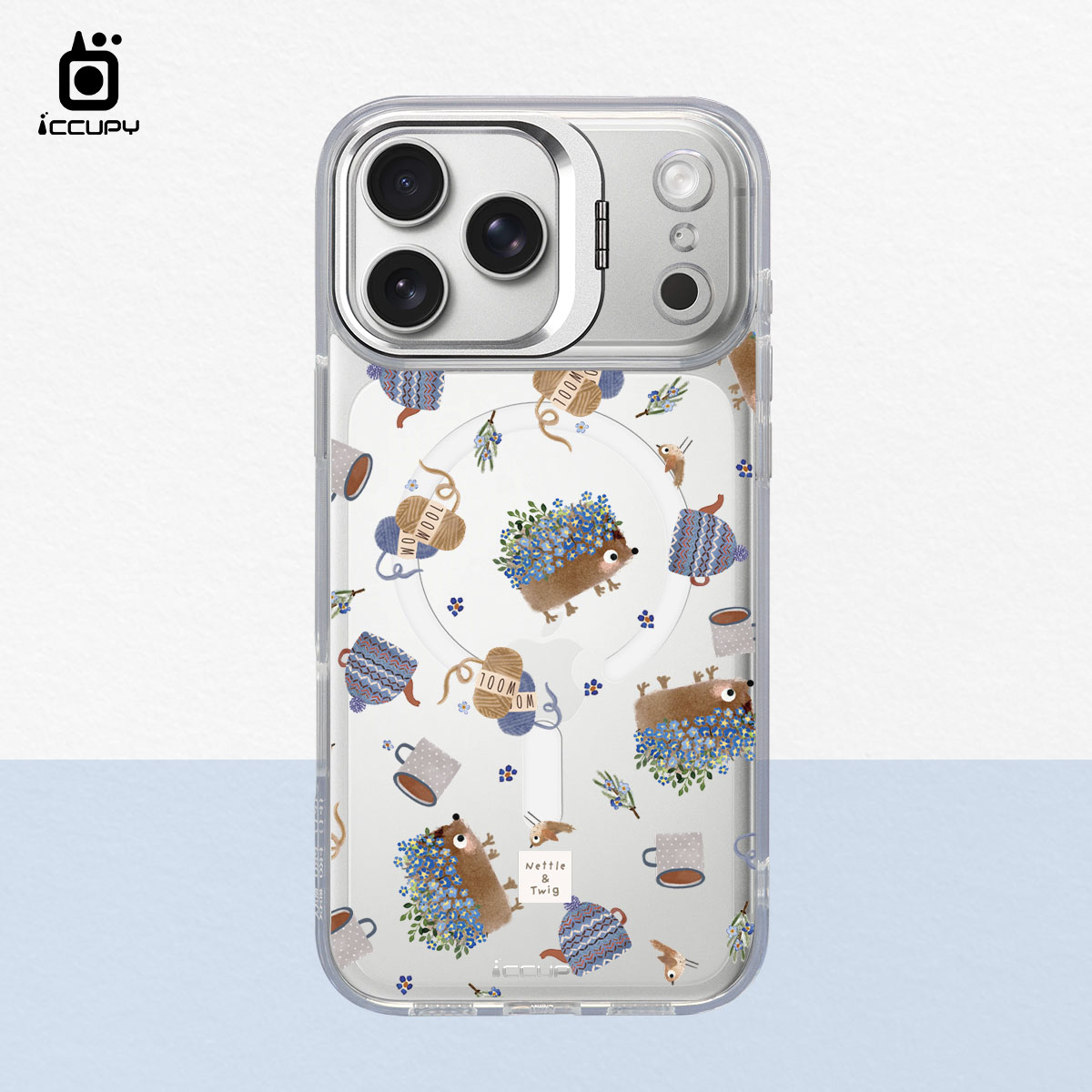 【森森物語｜花花小刺蝟】防摔立架手機殼(透明) For iPhone 17 Pro Max 6.9吋