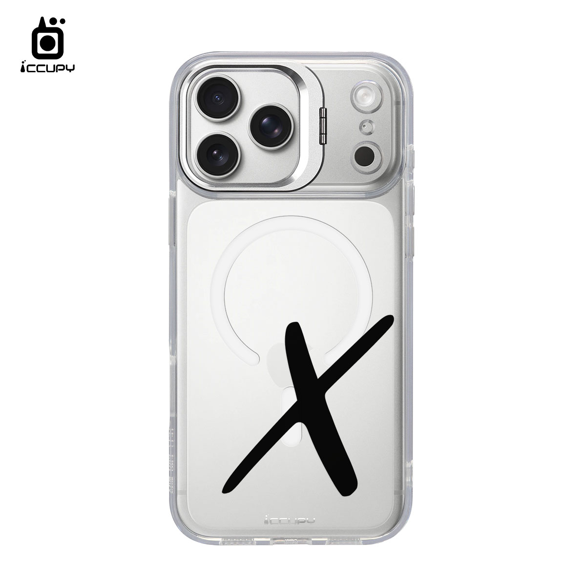 【個性字母X｜黑字】防摔立架手機殼(透明) For iPhone 17 Pro Max 6.9吋