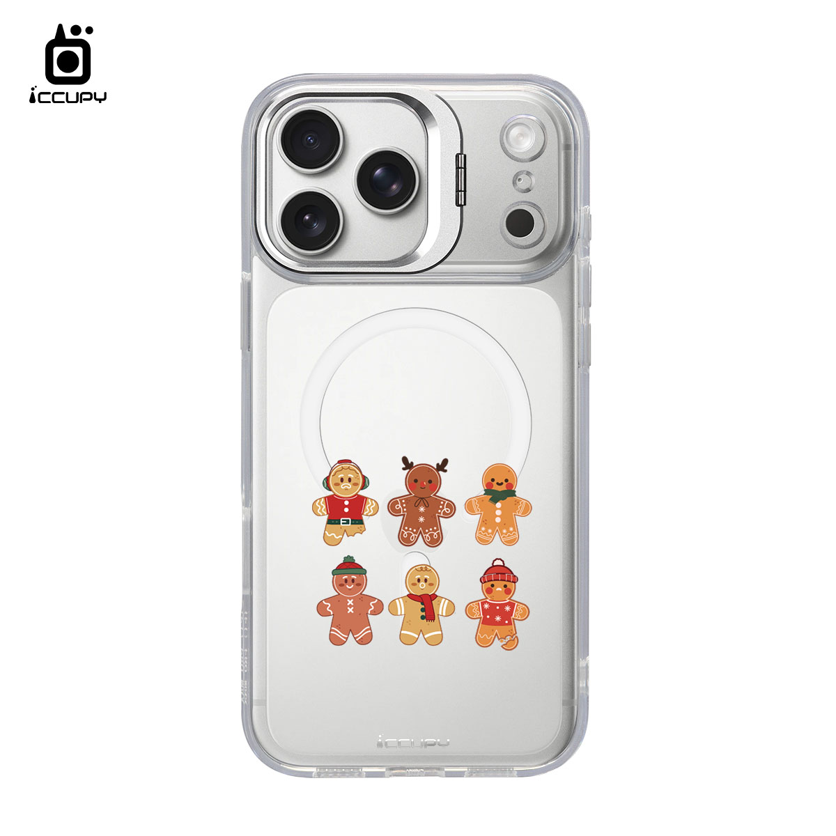 【可愛薑餅人】防摔立架手機殼(透明) For iPhone 17 Pro Max 6.9吋