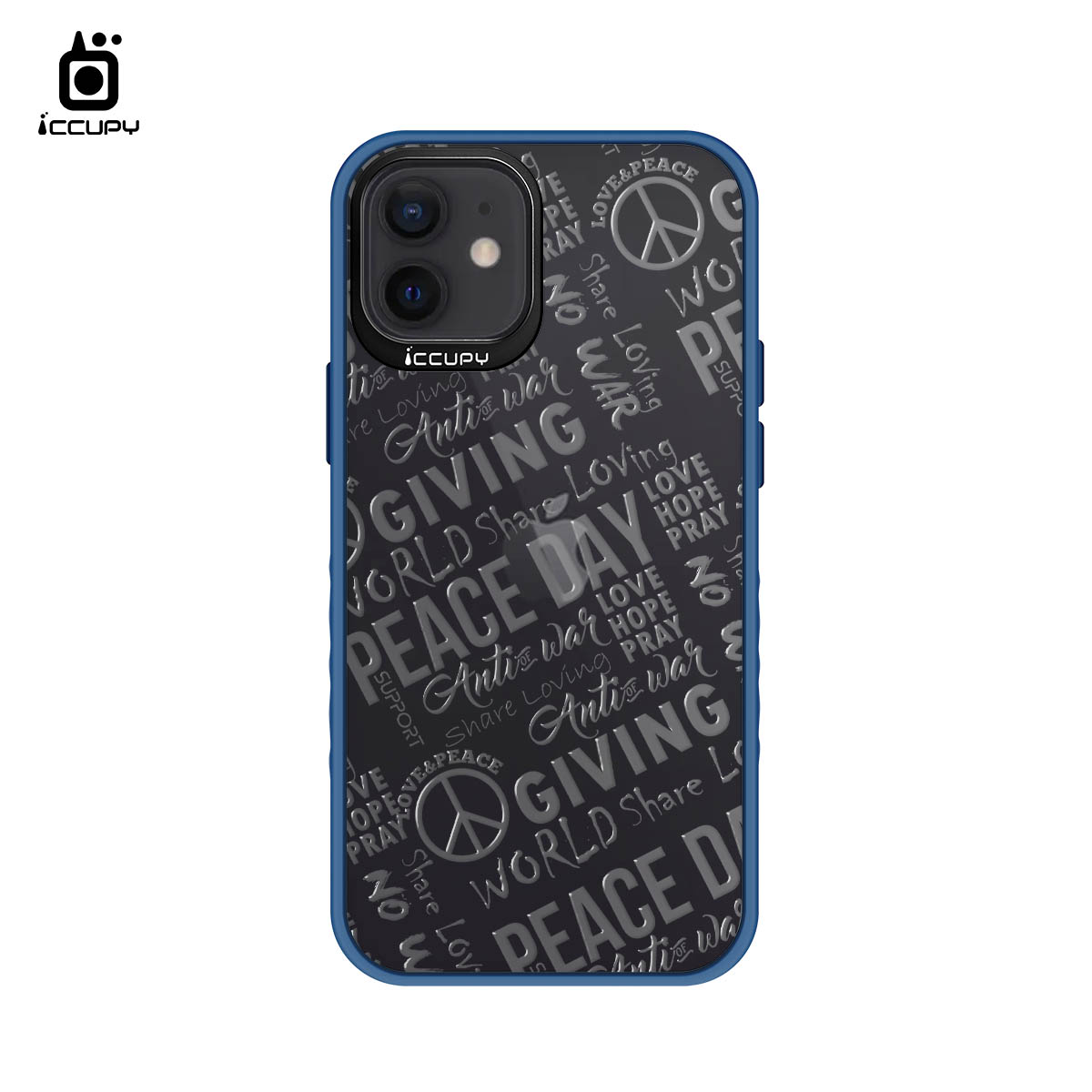 【反戰-透明】黑占盾防摔立架手機殼(共六色) For iPhone 12-黑占iCCUPY