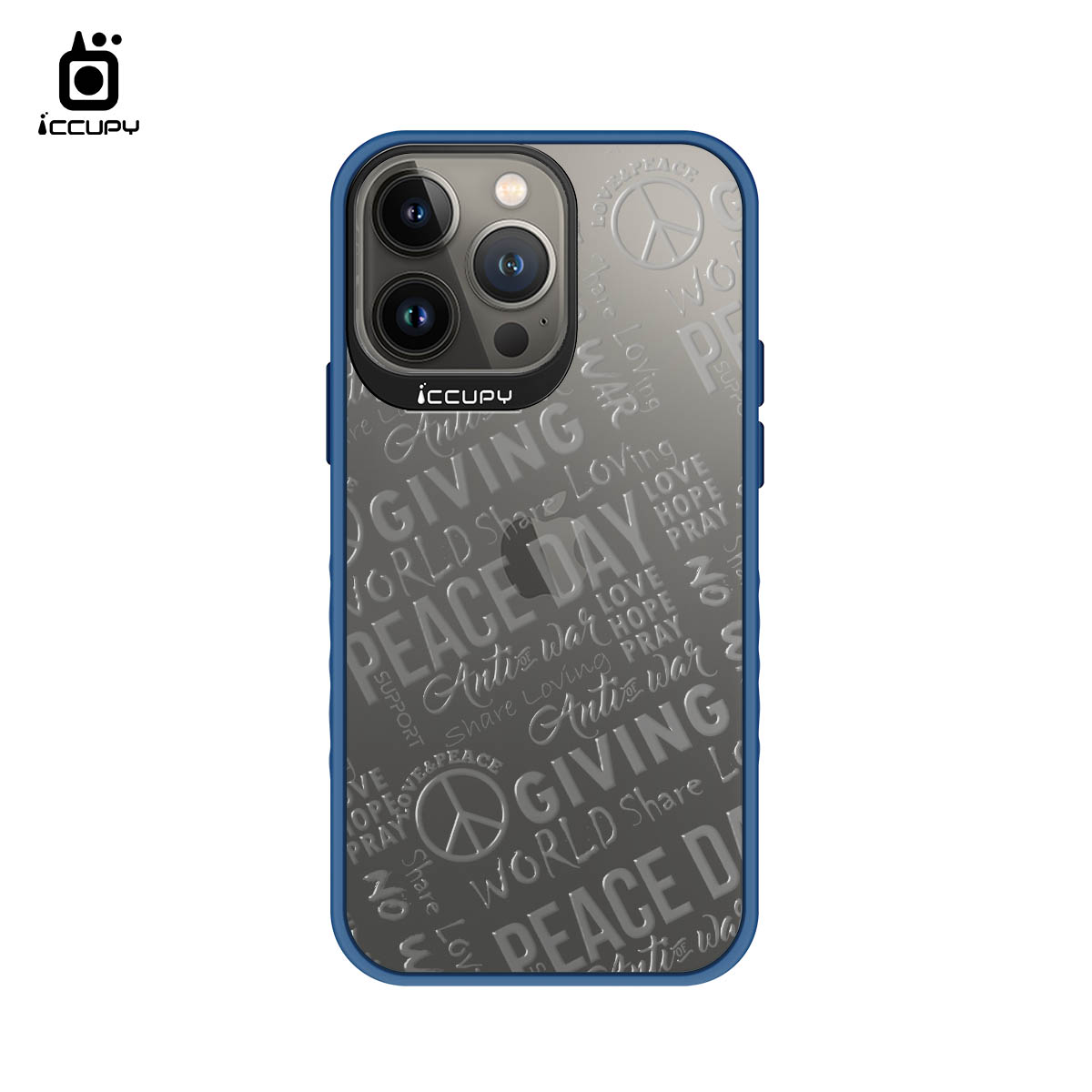 【反戰-透明】黑占盾防摔立架手機殼(共六色) For iPhone 13 Pro-黑占iCCUPY