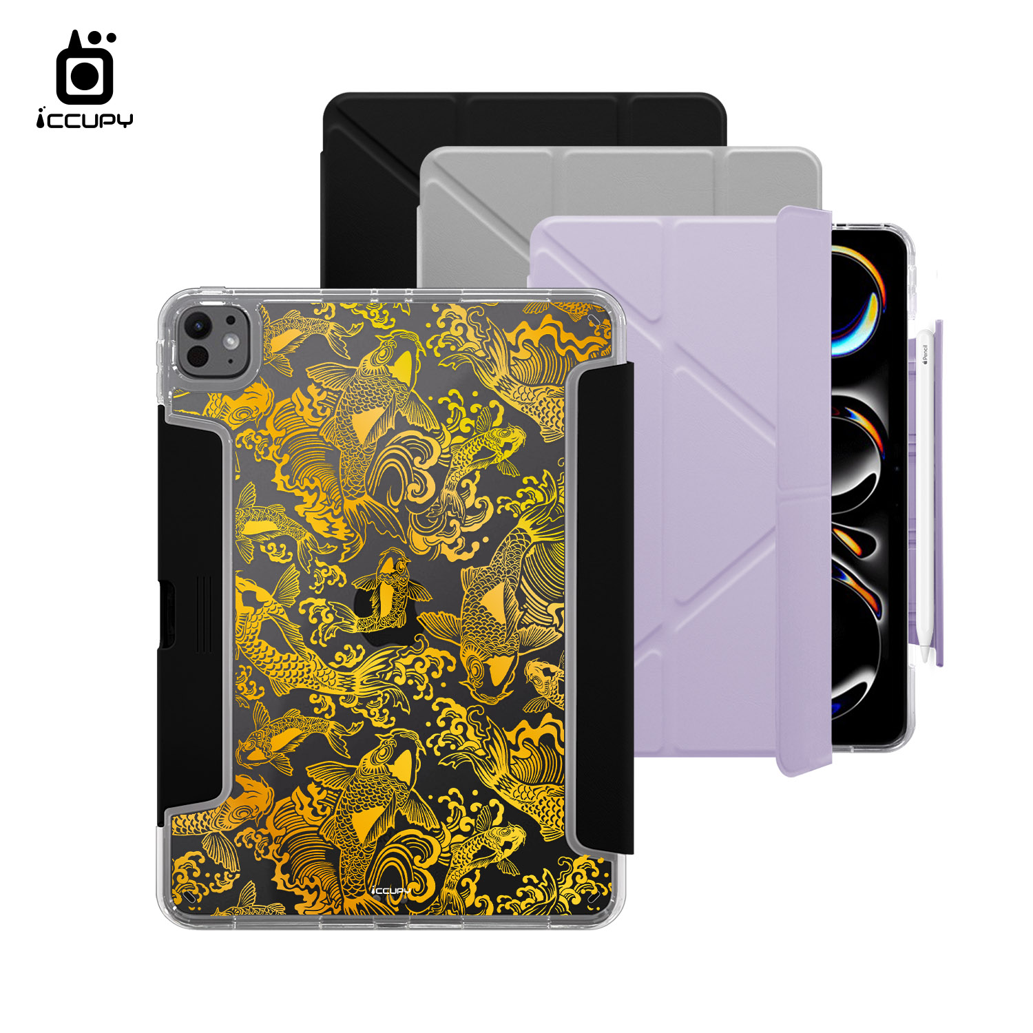 【錦鯉-黃】黑占盾平板HD系列-隱藏式抽屜筆槽(共三色) For iPad Pro(2025)M5 11吋-黑占iCCUPY