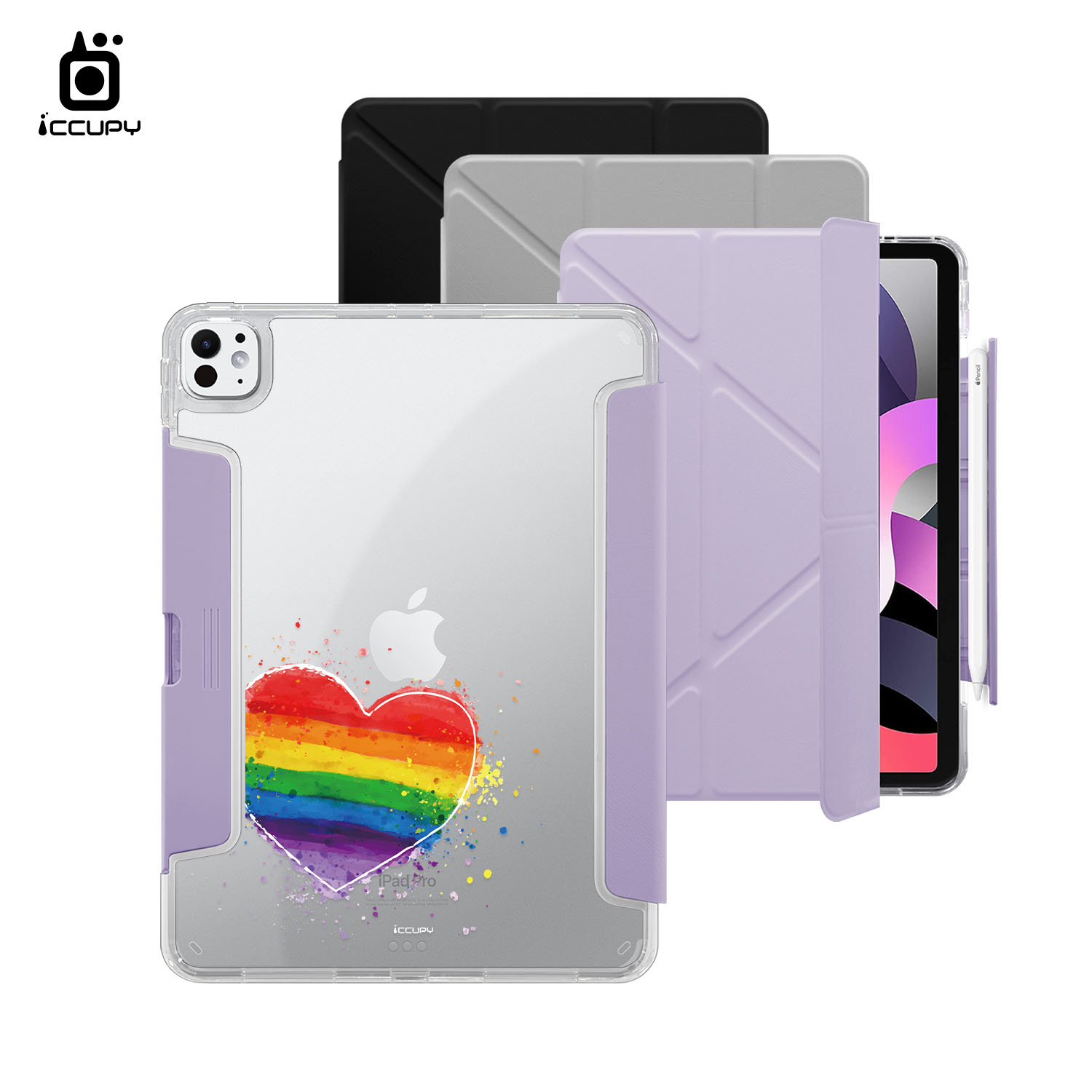 【LGBTQIA+🌈｜大方愛】黑占盾平板HD系列｜隱藏式抽屜筆槽(共三色) For iPad Pro(2024)11吋｜黑占iCCUPY