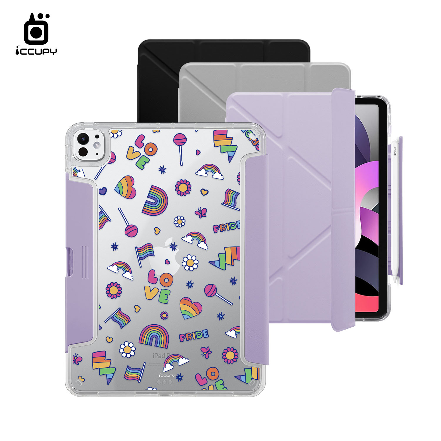 【LGBTQIA+🌈｜愛塗鴉】黑占盾平板HD系列｜隱藏式抽屜筆槽(共三色) For iPad Pro(2024)11吋｜黑占iCCUPY