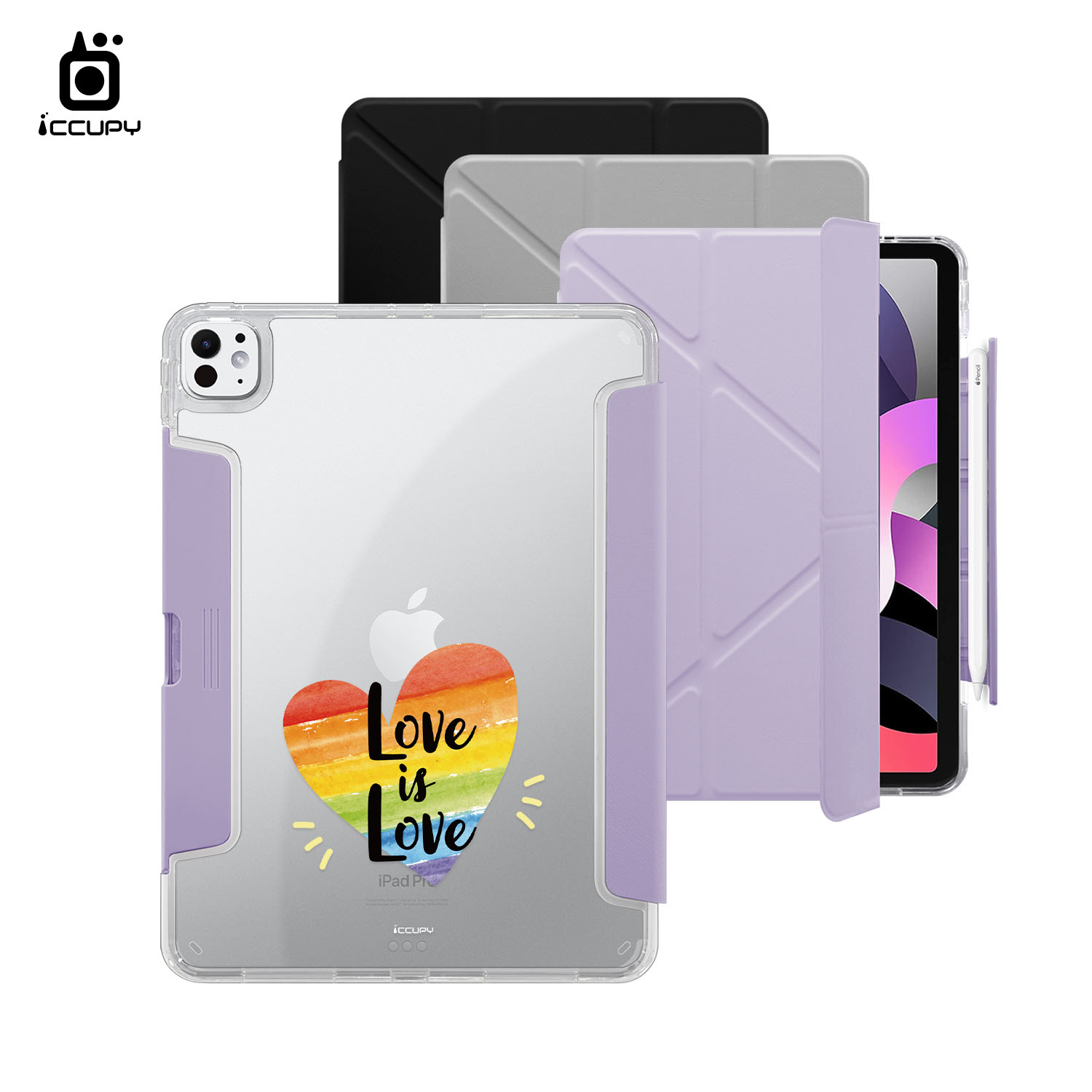 【LGBTQIA+🌈｜就是愛2】黑占盾平板HD系列｜隱藏式抽屜筆槽(共三色) For iPad Pro(2024)11吋｜黑占iCCUPY