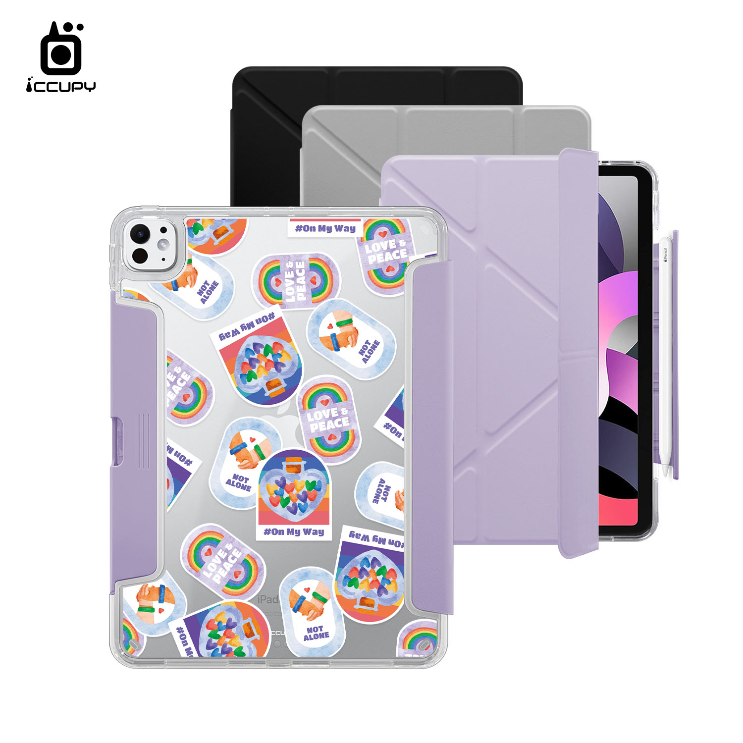 【LGBTQIA+🌈｜愛貼貼】黑占盾平板HD系列｜隱藏式抽屜筆槽(共三色) For iPad Pro(2024)11吋｜黑占iCCUPY