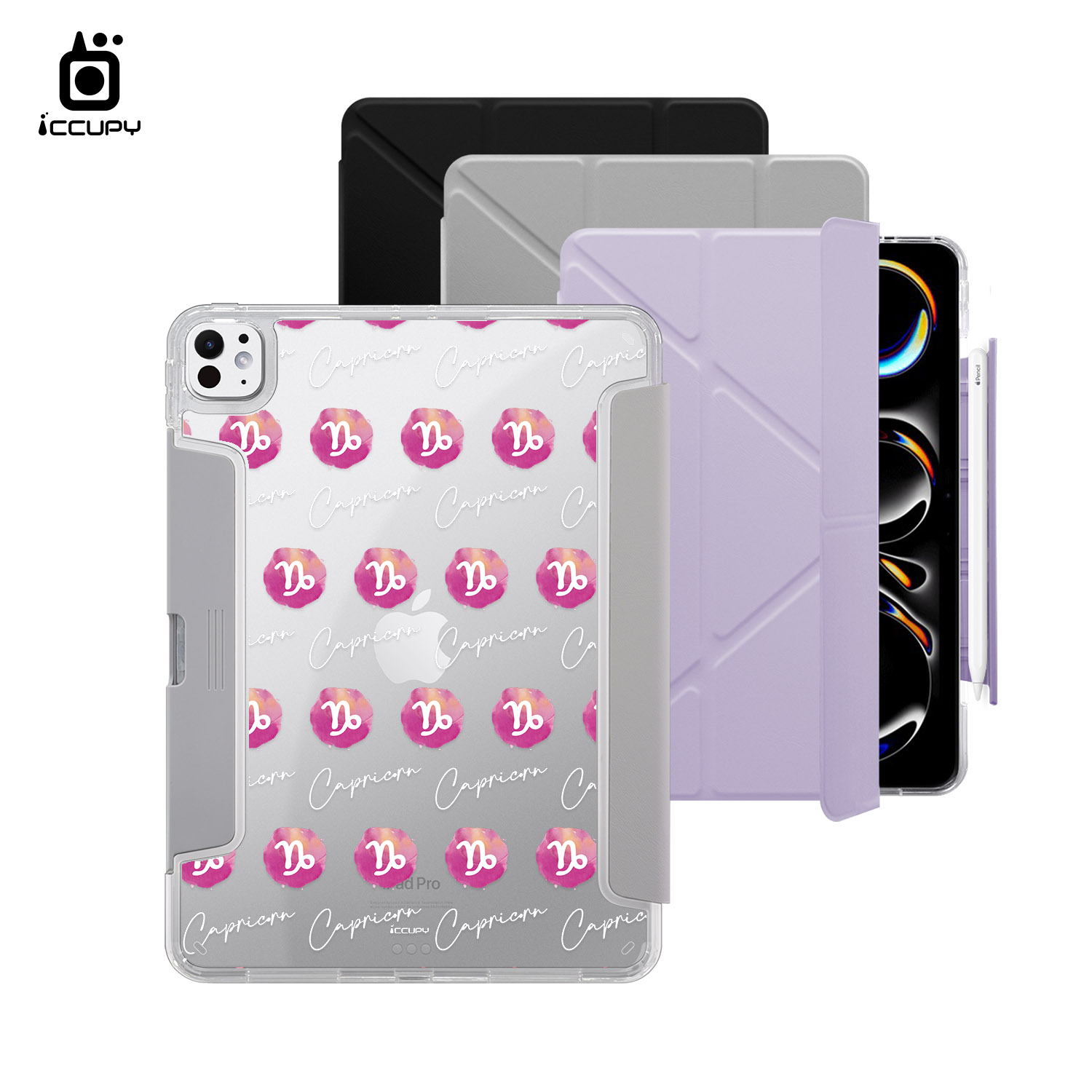 【封蠟-魔羯座B】黑占盾平板HD系列-隱藏式抽屜筆槽(共三色) For iPad Pro(2025)M5 11吋-黑占iCCUPY