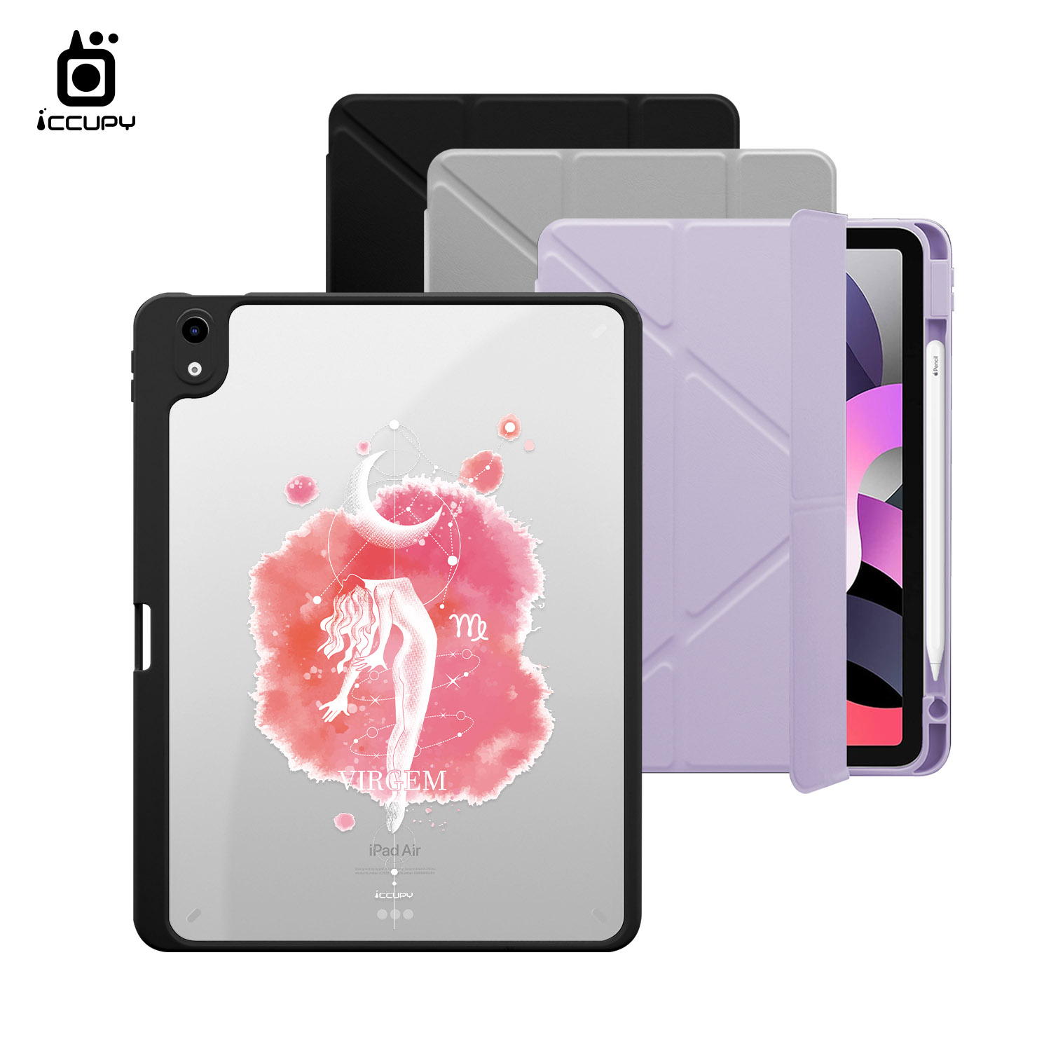 【蒼穹-處女座】黑占盾平板SN系列-卡扣式拆裝兩用(共三色) For iPad Air 第6代 11吋-黑占iCCUPY