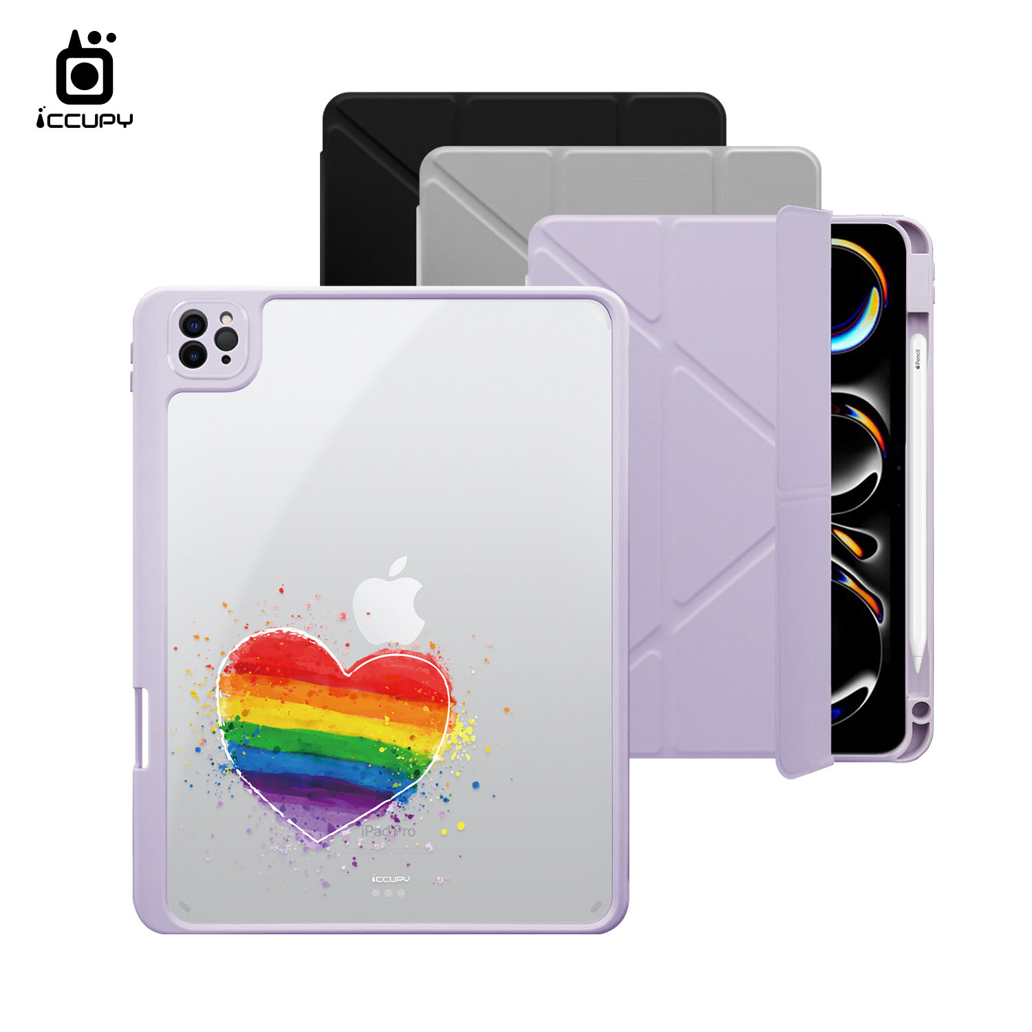 【LGBTQIA+🌈｜大方愛】黑占盾平板SN系列｜卡扣式拆裝兩用(共三色) For iPad Pro(2024)11吋｜黑占iCCUPY