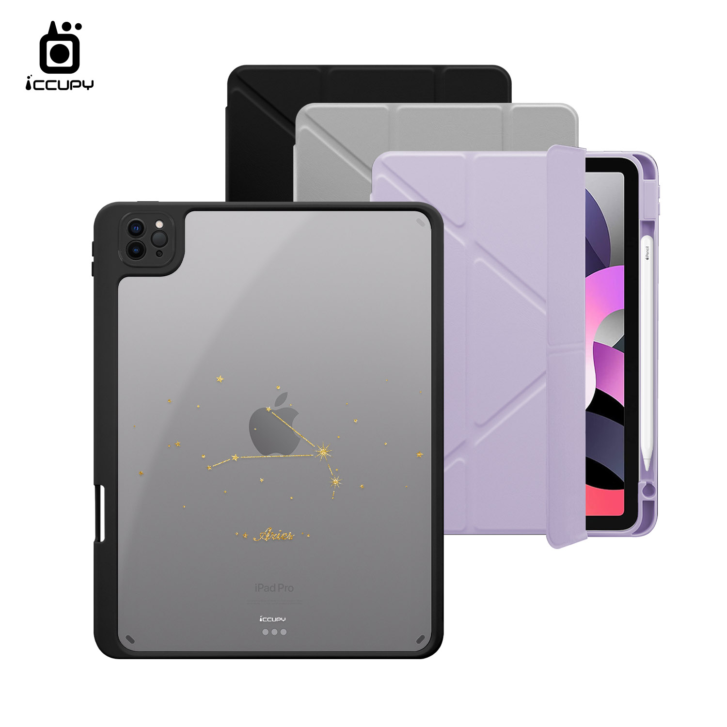 【星空-牡羊座】黑占盾平板SN系列-卡扣式拆裝兩用(共三色) For iPad Pro(2022)11吋-黑占iCCUPY