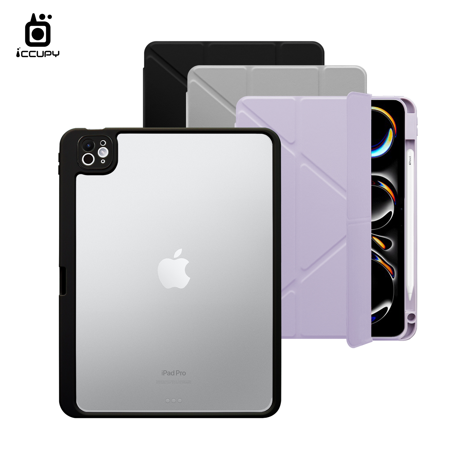 【iCCUPY黑占盾For iPad】黑占盾平板SN系列-卡扣式拆裝兩用(共三色) For iPad Pro 11吋 M5 (2025)