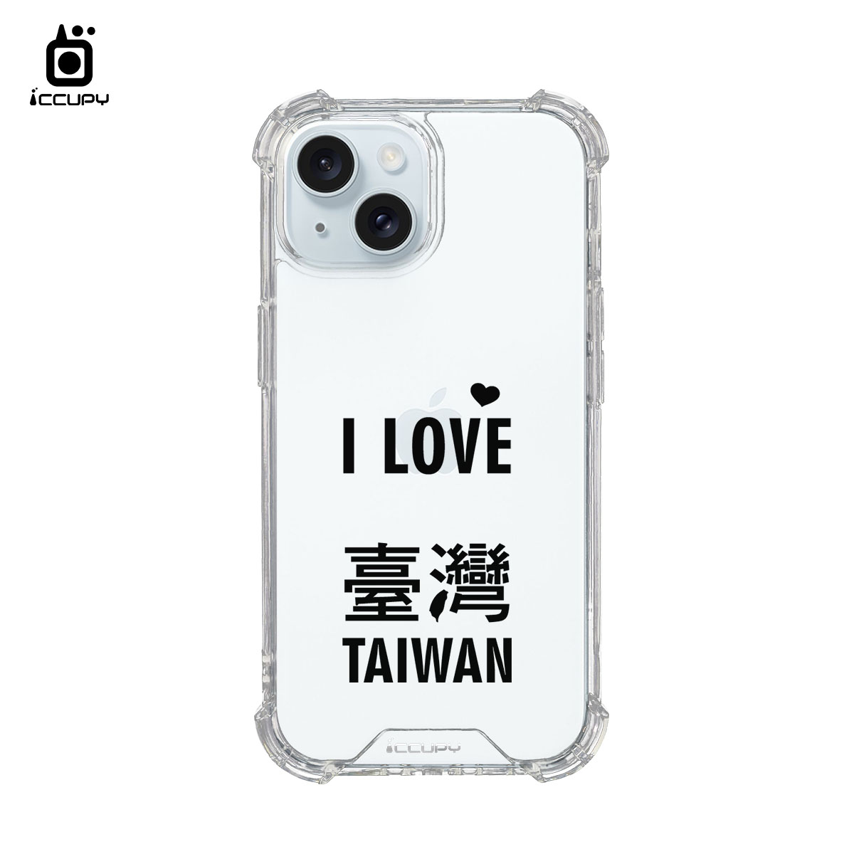【我愛台灣A(黑)】iQ CASE角粒殼 For iPhone 15 -黑占iCCUPY