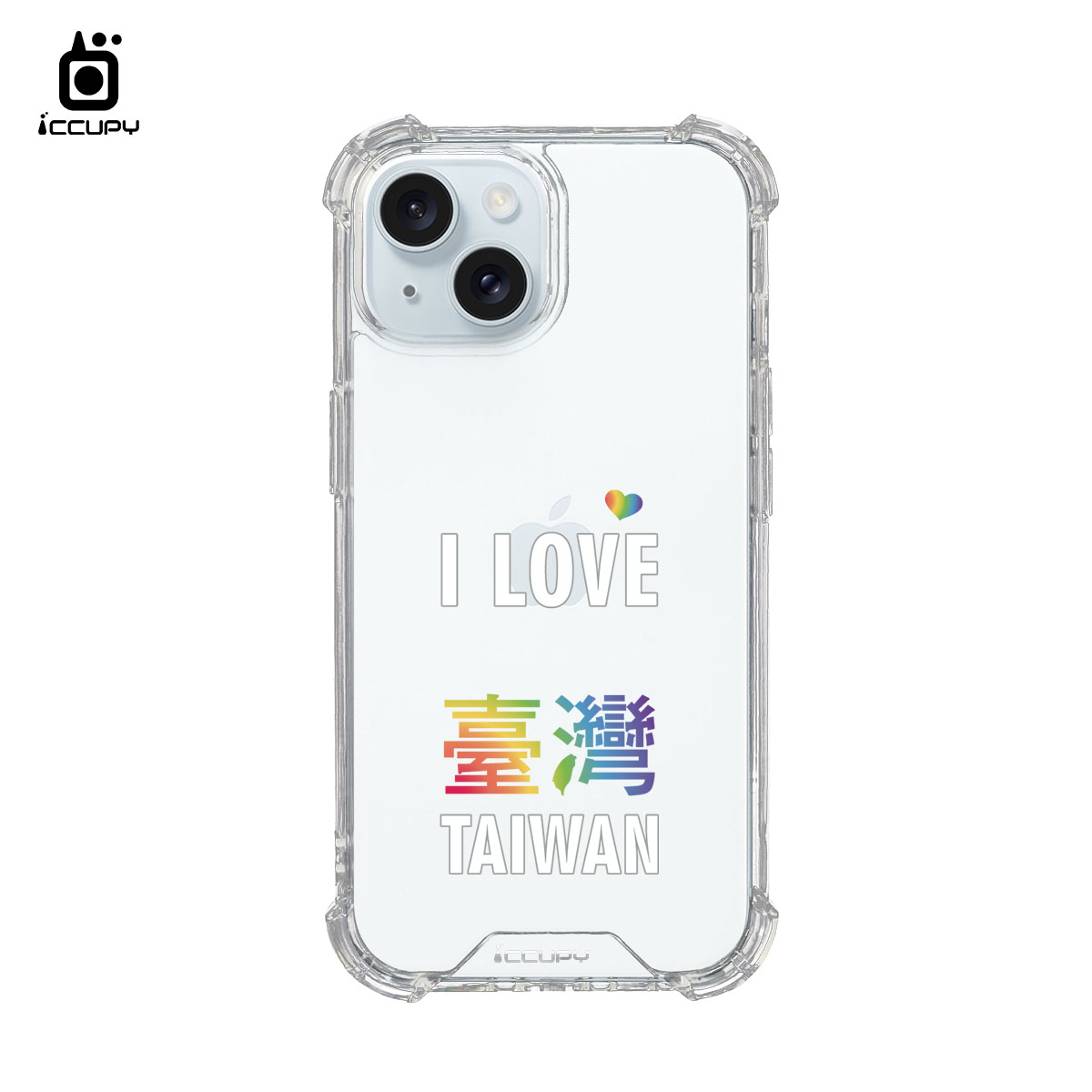 【我愛台灣A(彩)】iQ CASE角粒殼 For iPhone 15 -黑占iCCUPY