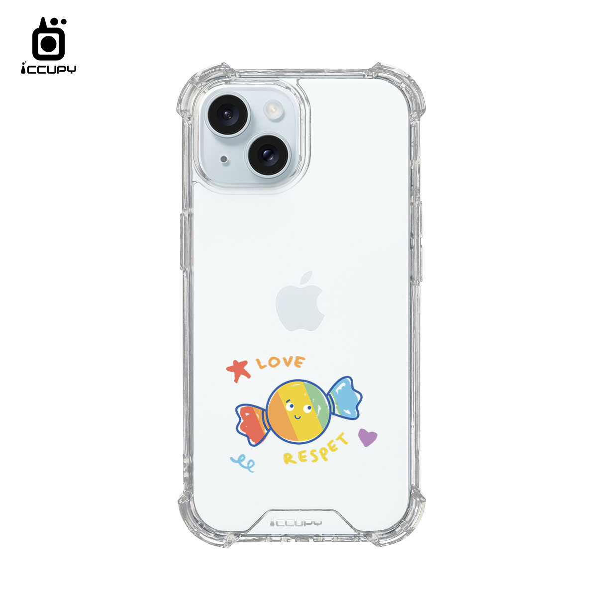 【LGBTQIA+🌈|彩虹糖】iQ CASE角粒殼 For iPhone 15 -黑占iCCUPY
