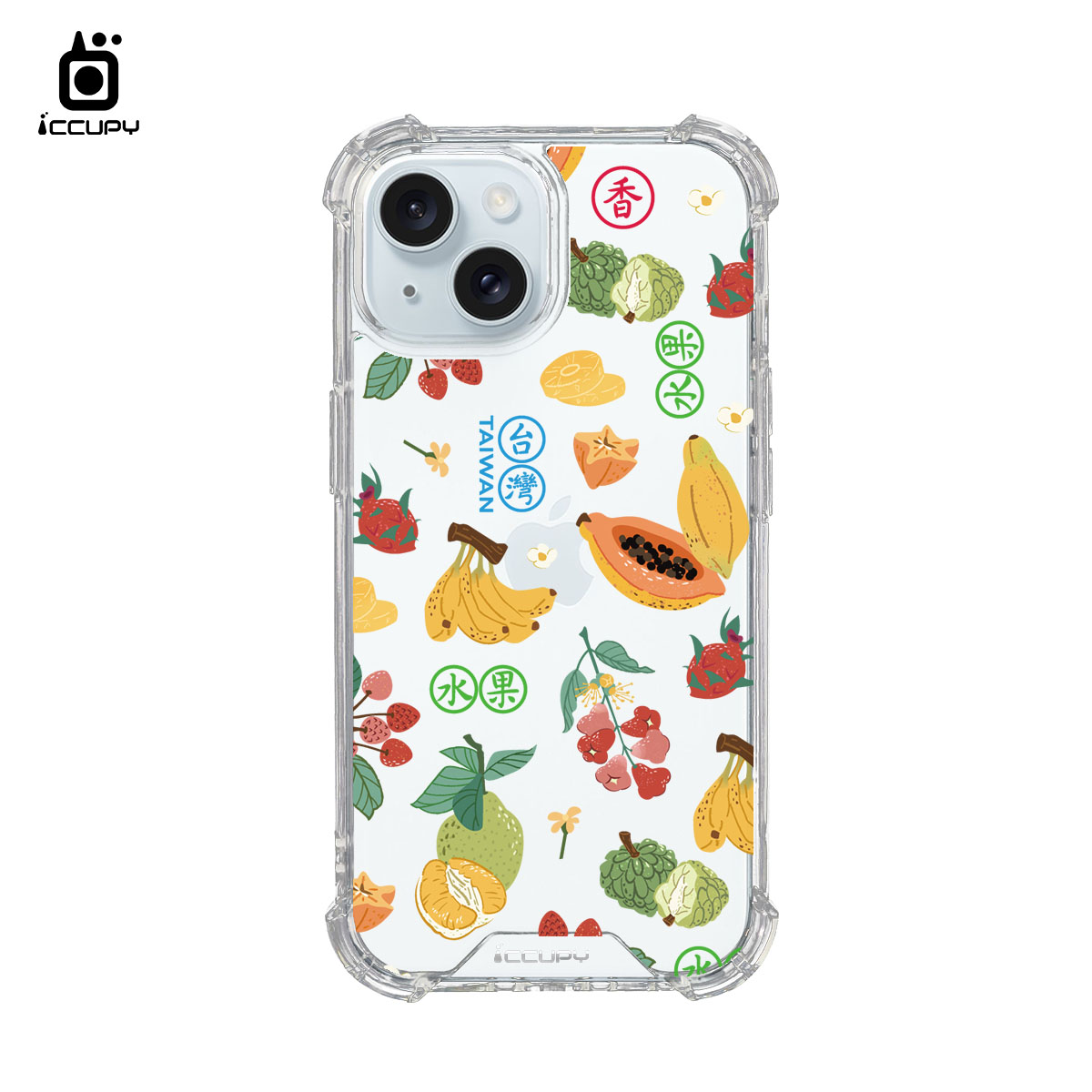 【台灣水果】iQ CASE角粒殼 For iPhone 15 -黑占iCCUPY