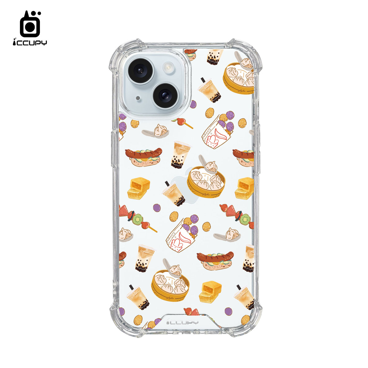 【台灣小吃】iQ CASE角粒殼 For iPhone 15 -黑占iCCUPY
