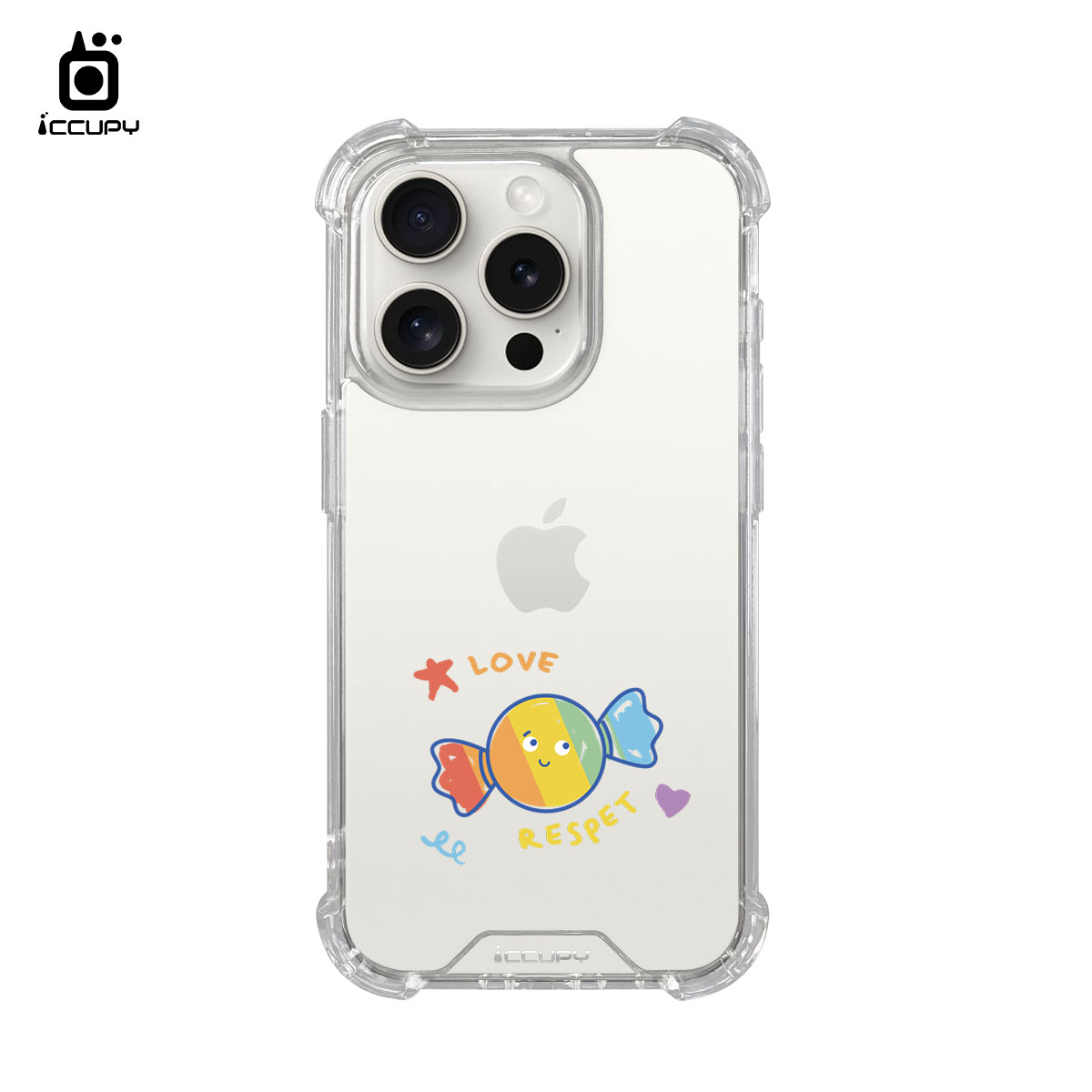 【LGBTQIA+🌈|彩虹糖】iQ CASE角粒殼 For iPhone 15 Pro-黑占iCCUPY