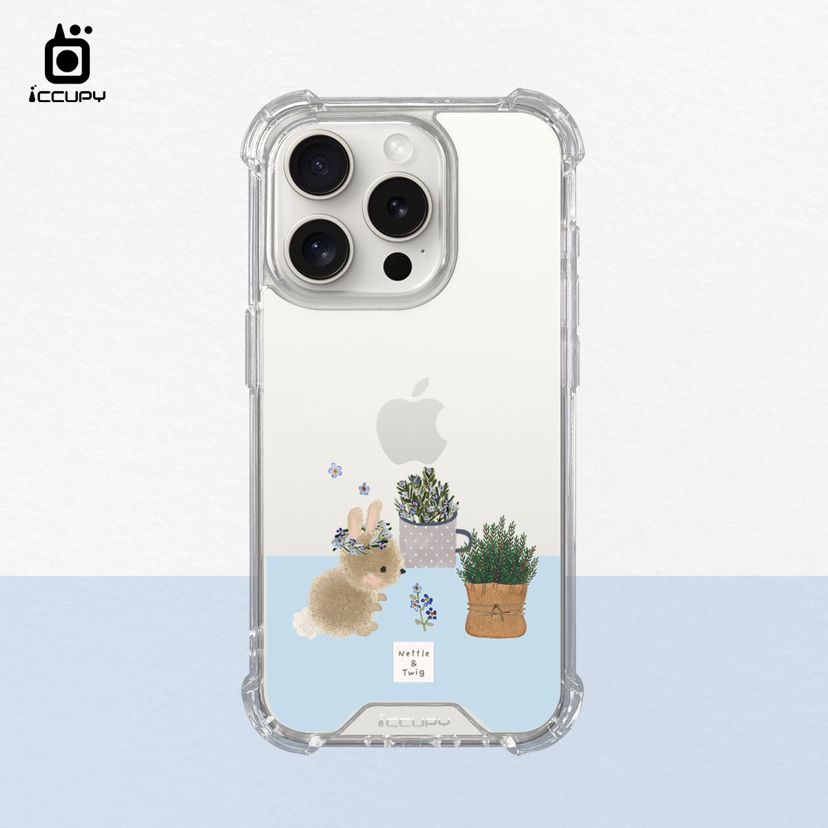 【森森物語｜鄉村小兔】IQ CASE 角粒殼 For iPhone 15 Pro-黑占iCCUPY