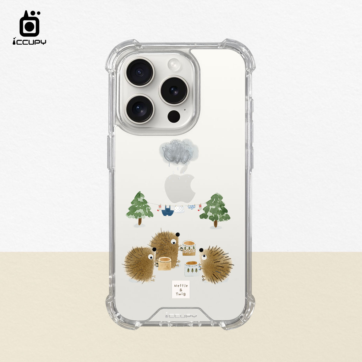 【森森物語｜今天天氣晴】IQ CASE 角粒殼 For iPhone 15 Pro-黑占iCCUPY