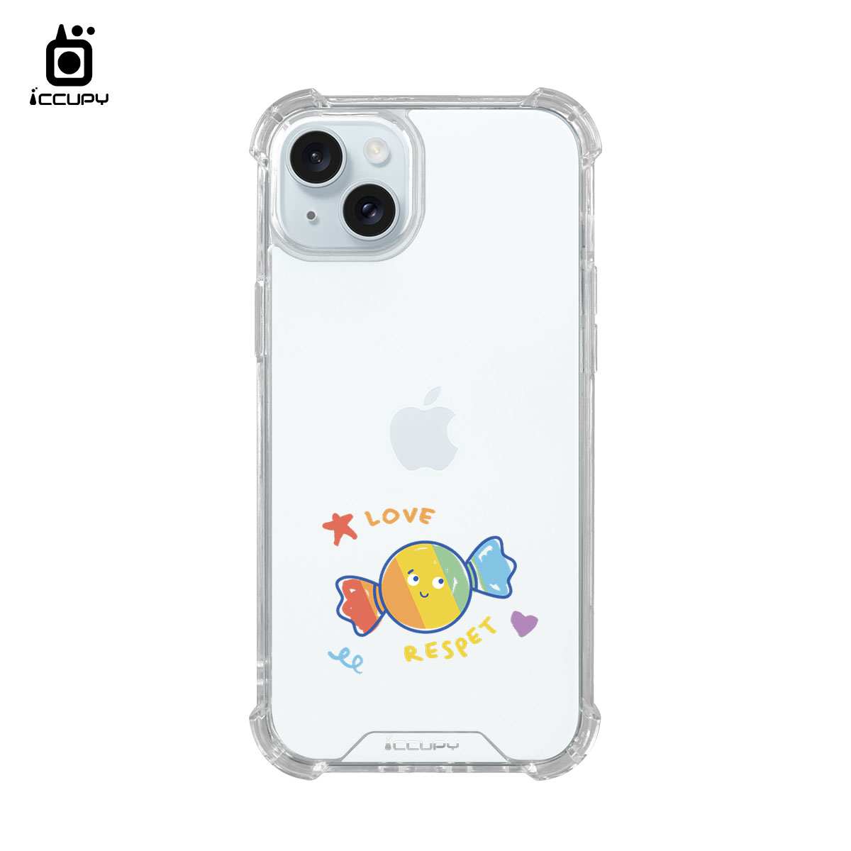 【LGBTQIA+🌈|彩虹糖】iQ CASE角粒殼 For iPhone 15 Plus-黑占iCCUPY