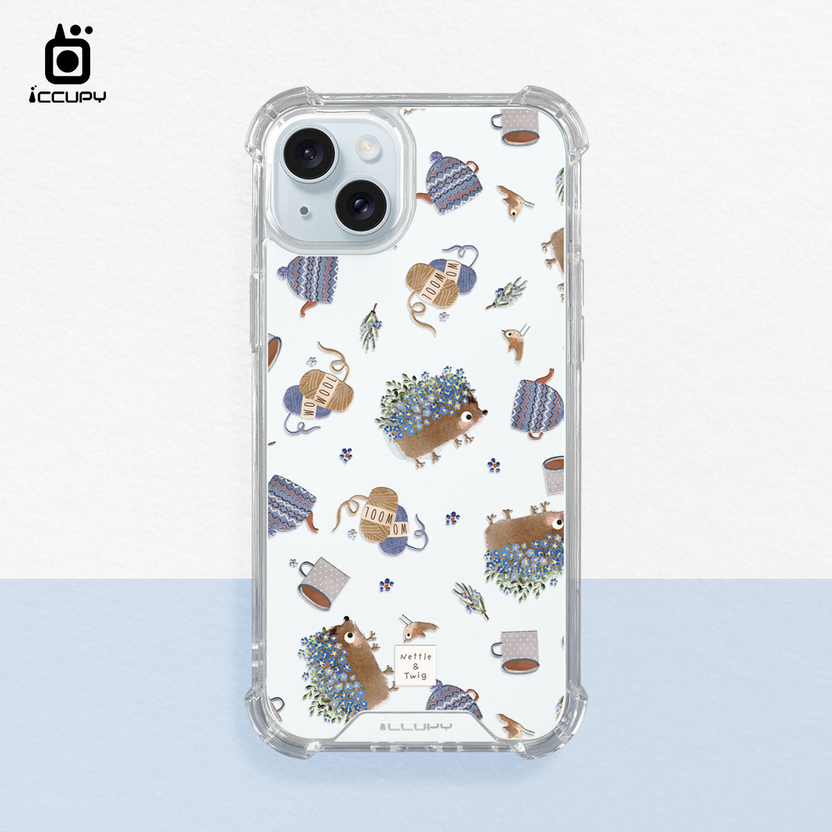 【森森物語｜花花小刺蝟】IQ CASE 角粒殼 For iPhone 15 Plus-黑占iCCUPY