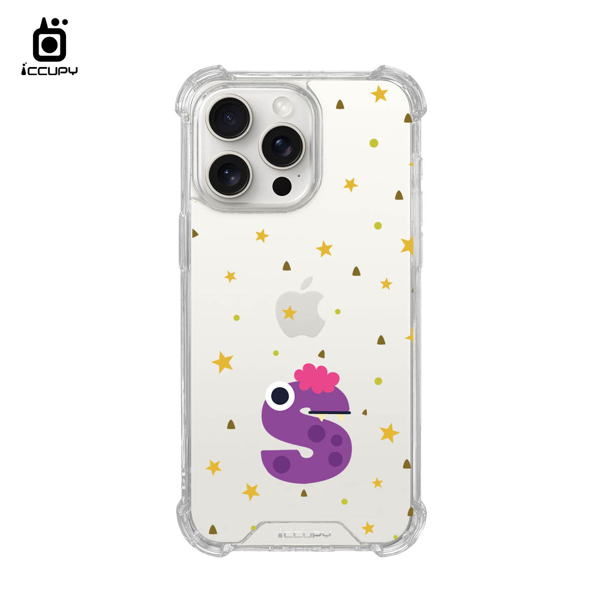 【怪獸字母S】IQ CASE 角粒殼 For iPhone 15 Pro Max-黑占iCCUPY