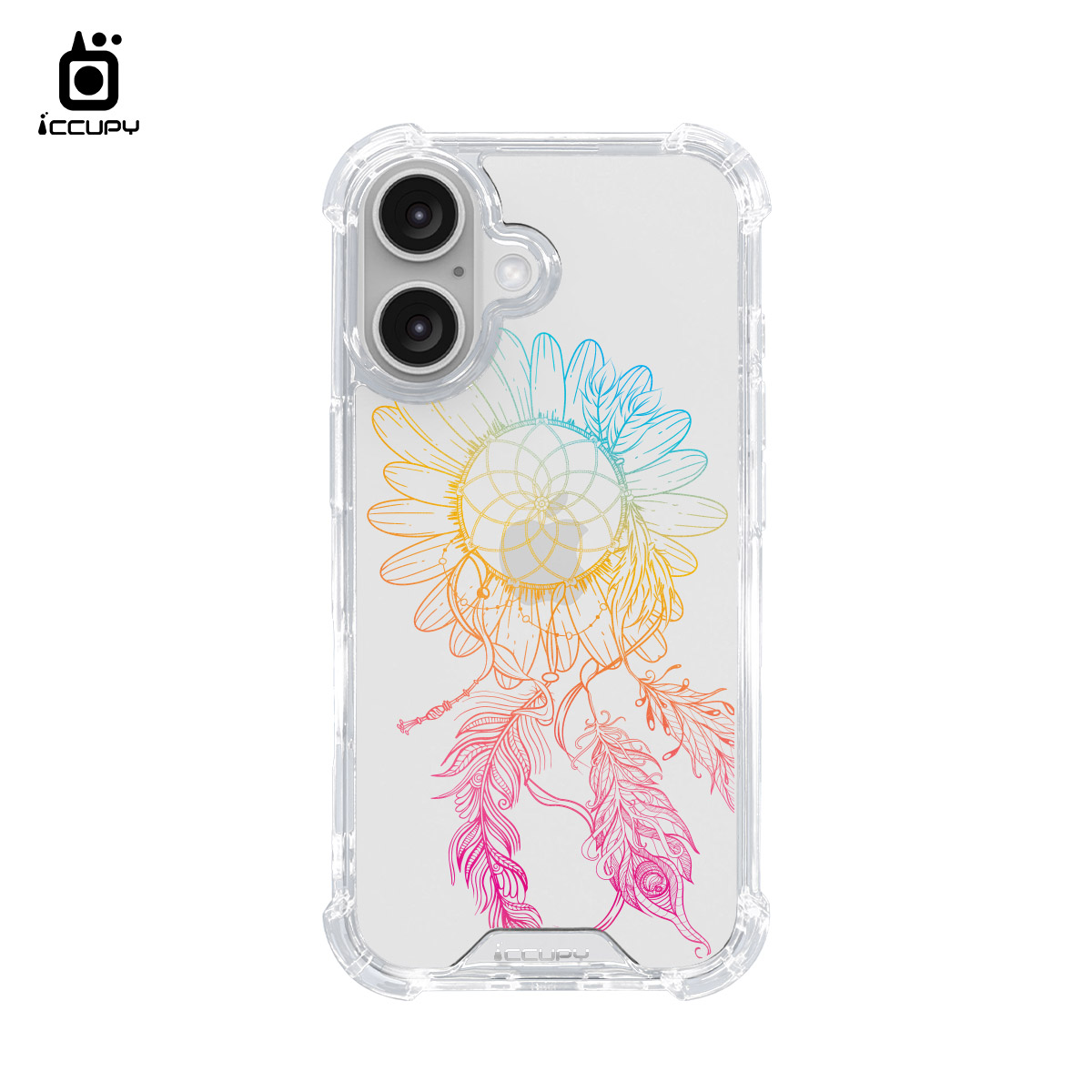 【捕夢網｜凌曦-藍粉】IQ CASE 角粒殼 For iPhone 16-黑占iCCUPY