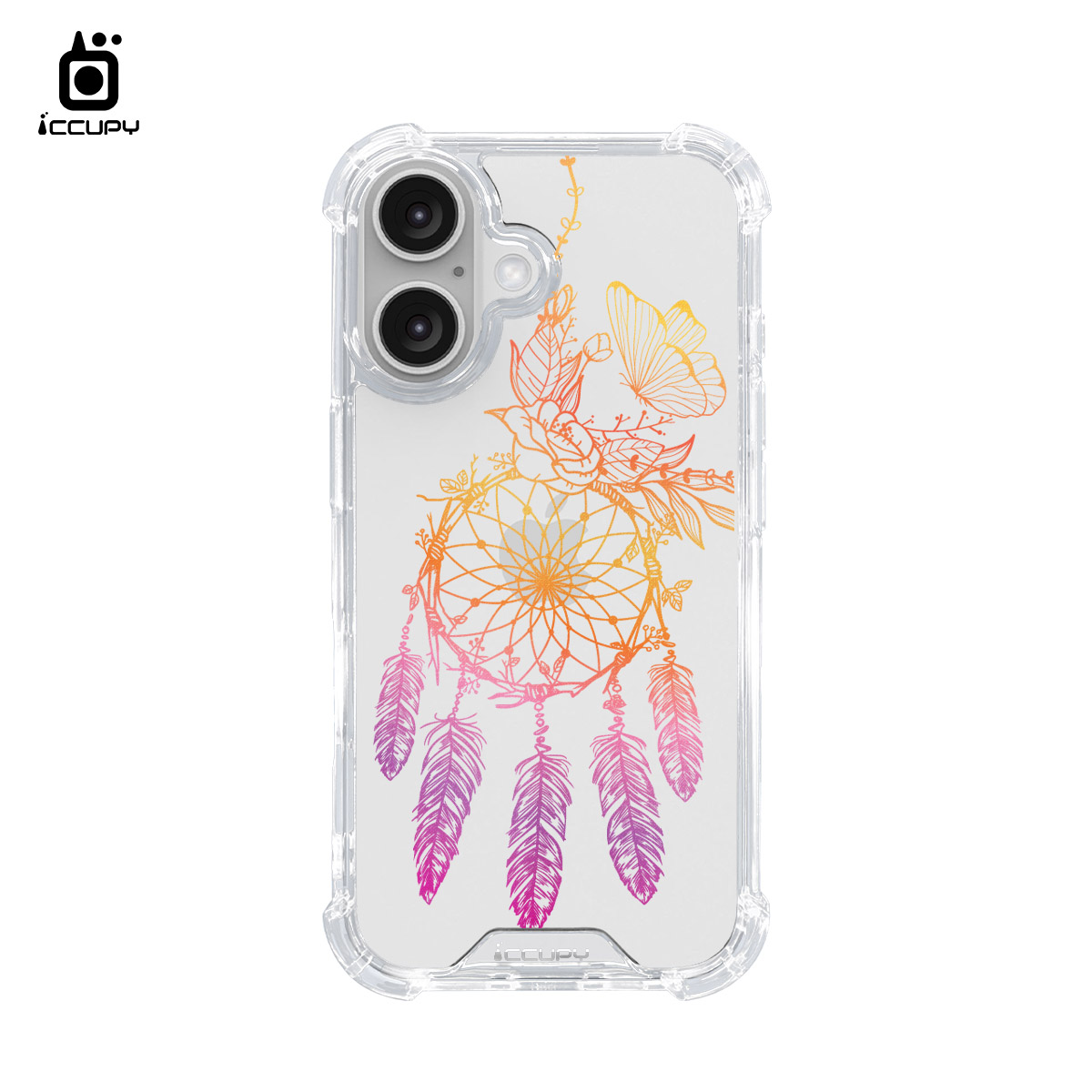 【捕夢網｜蒼穹-粉紫】IQ CASE 角粒殼 For iPhone 16-黑占iCCUPY