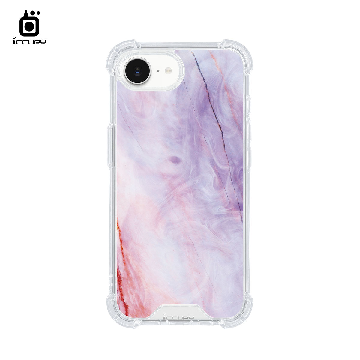 【大理石|摩洛哥紫】IQ CASE 角粒殼 For iPhone 16e-黑占iCCUPY