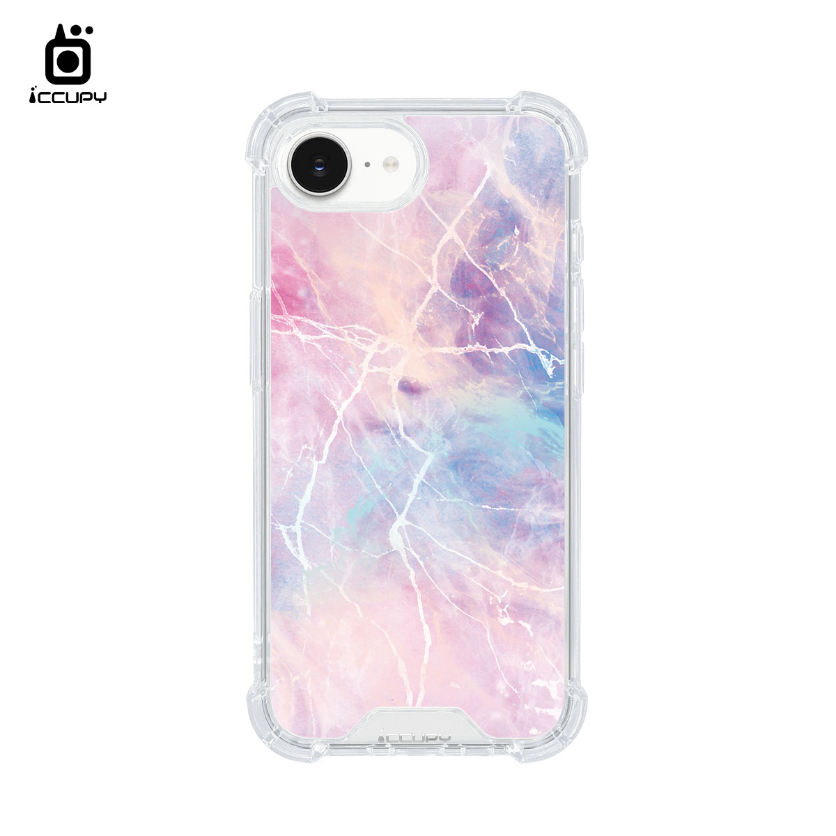 【大理石|布拉格粉】IQ CASE 角粒殼 For iPhone 16e-黑占iCCUPY