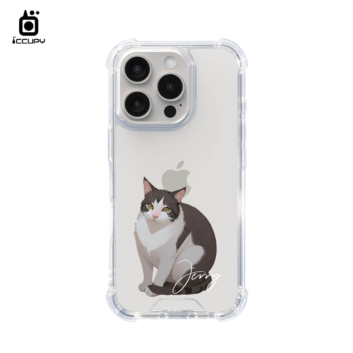 【韓系精緻似顏繪】IQ CASE 角粒殼 For iPhone 16 Pro-黑占iCCUPY