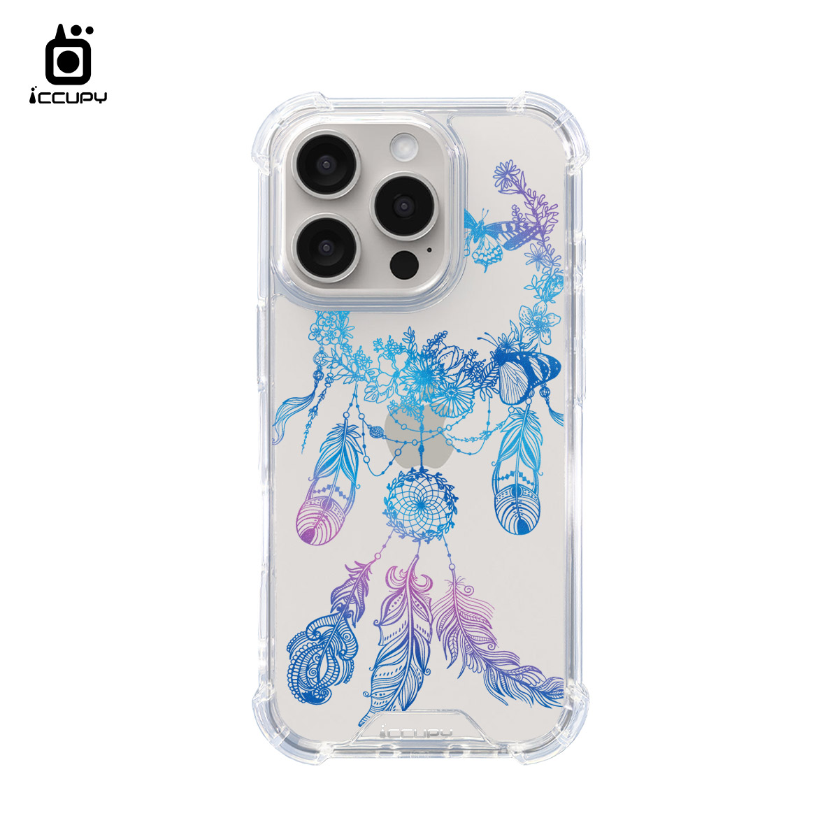 【捕夢網｜流雲-藍紫】IQ CASE 角粒殼 For iPhone 16 Pro Max-黑占iCCUPY