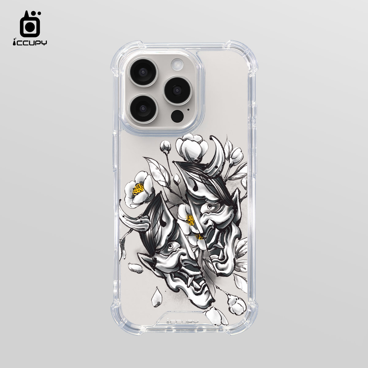 【淨恆HERMAN｜般若與沙羅花】IQ CASE 角粒殼 For iPhone 16 Pro-黑占iCCUPY