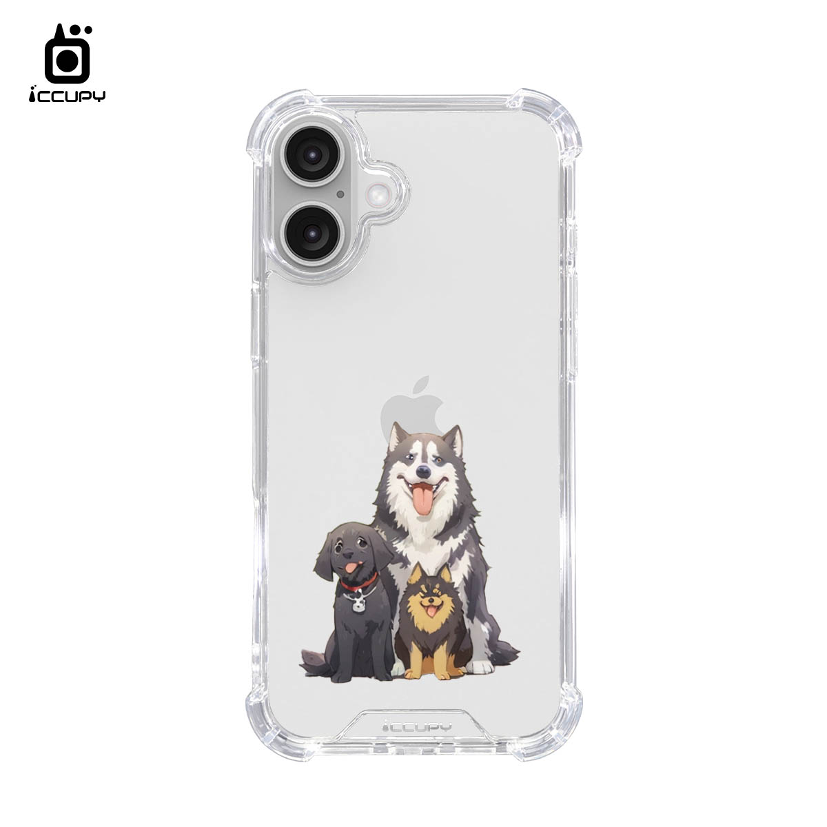 【韓系精緻似顏繪】IQ CASE 角粒殼 For iPhone 16 Plus-黑占iCCUPY