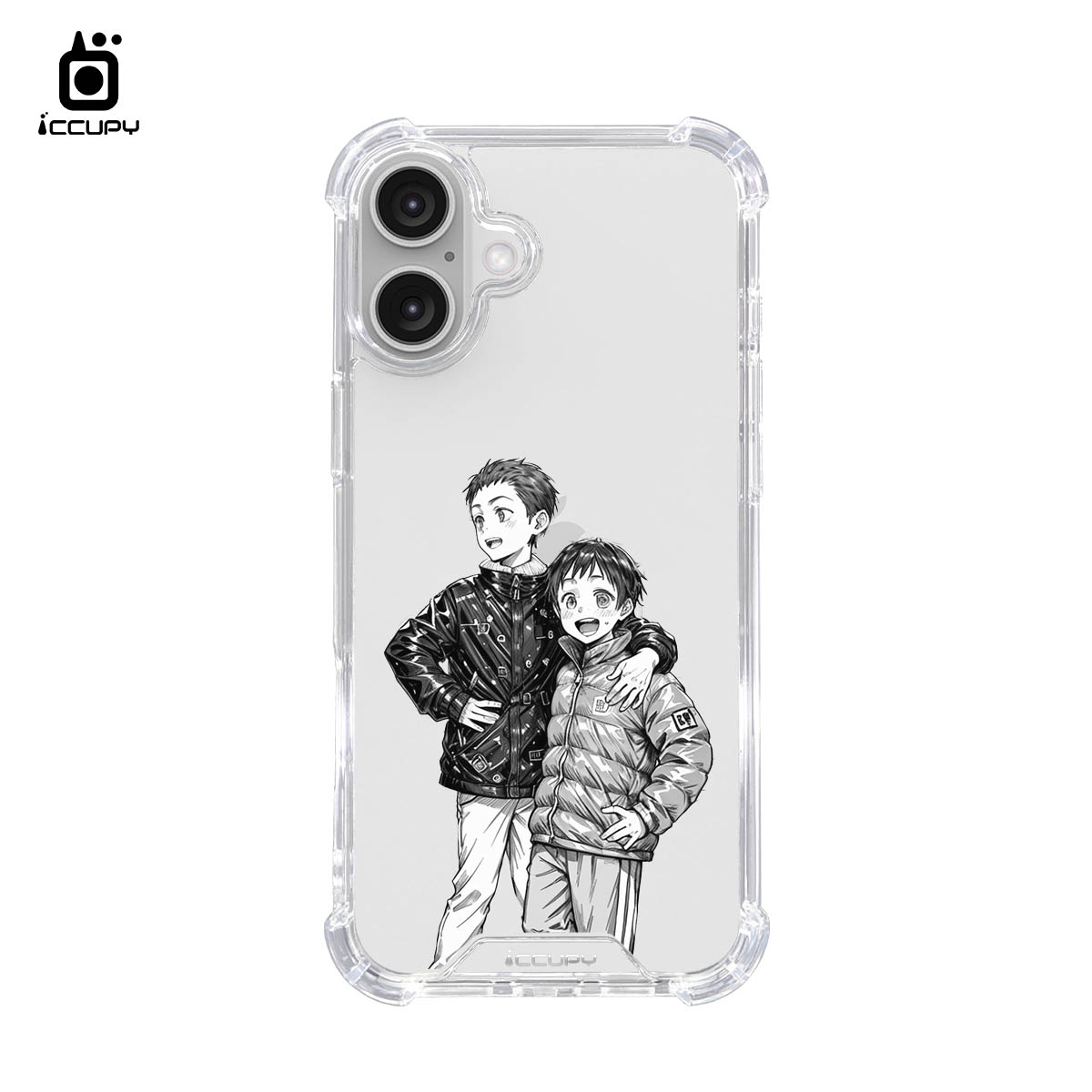 【美系黑白似顏繪】IQ CASE 角粒殼 For iPhone 16 Plus-黑占iCCUPY