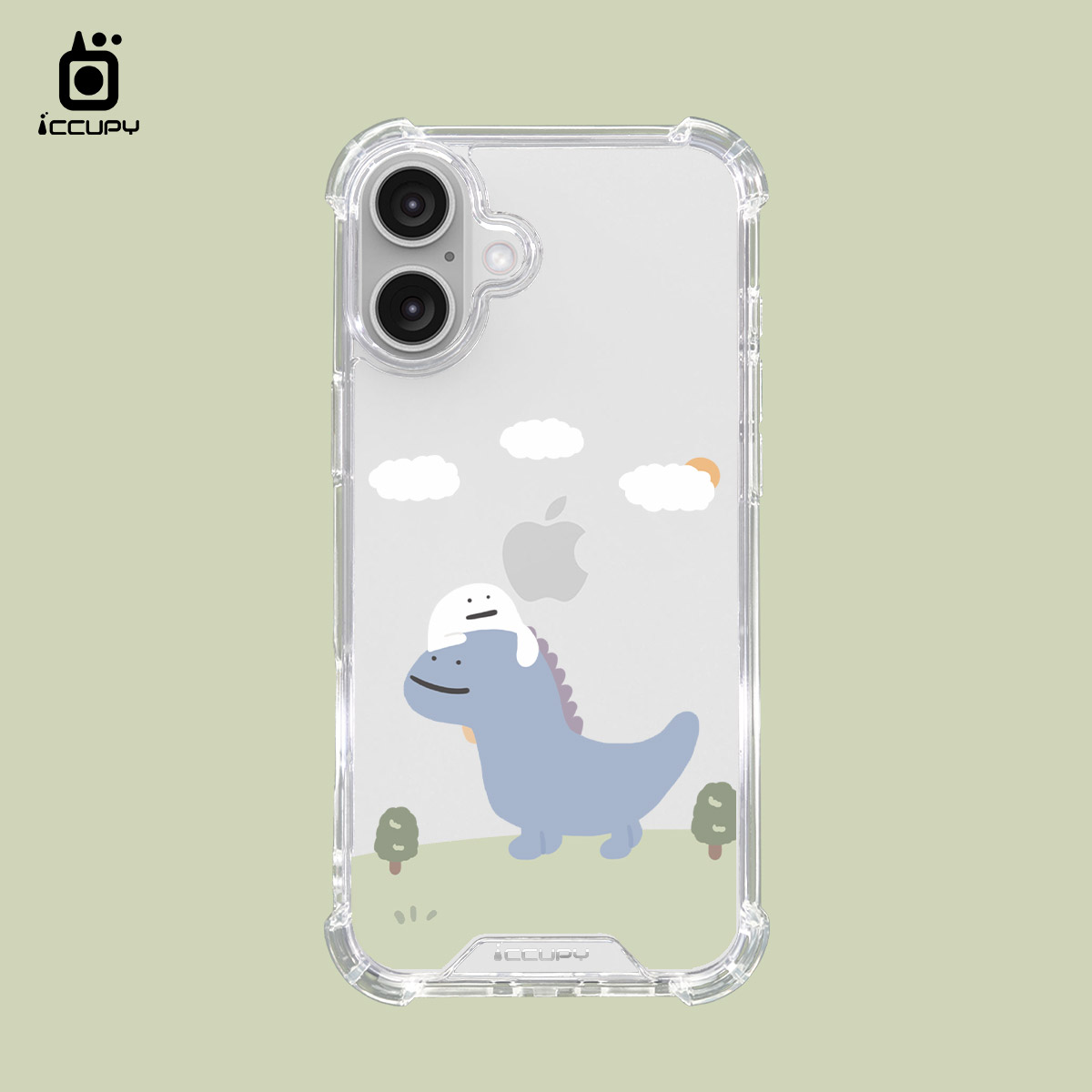 【懶懶怪｜恐龍好朋友】IQ CASE 角粒殼 For iPhone 16 Plus-黑占iCCUPY