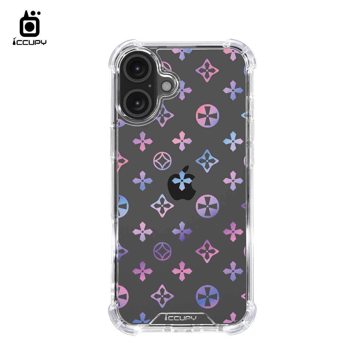 【時尚範-藍紫】IQ CASE 角粒殼 For iPhone 16 Plus-黑占iCCUPY