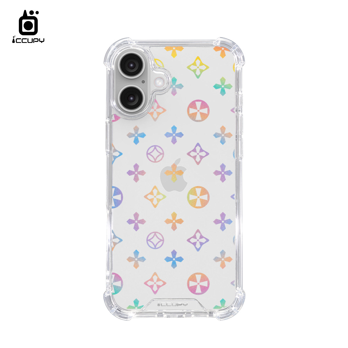 【時尚範-馬卡龍】IQ CASE 角粒殼 For iPhone 16 Plus-黑占iCCUPY